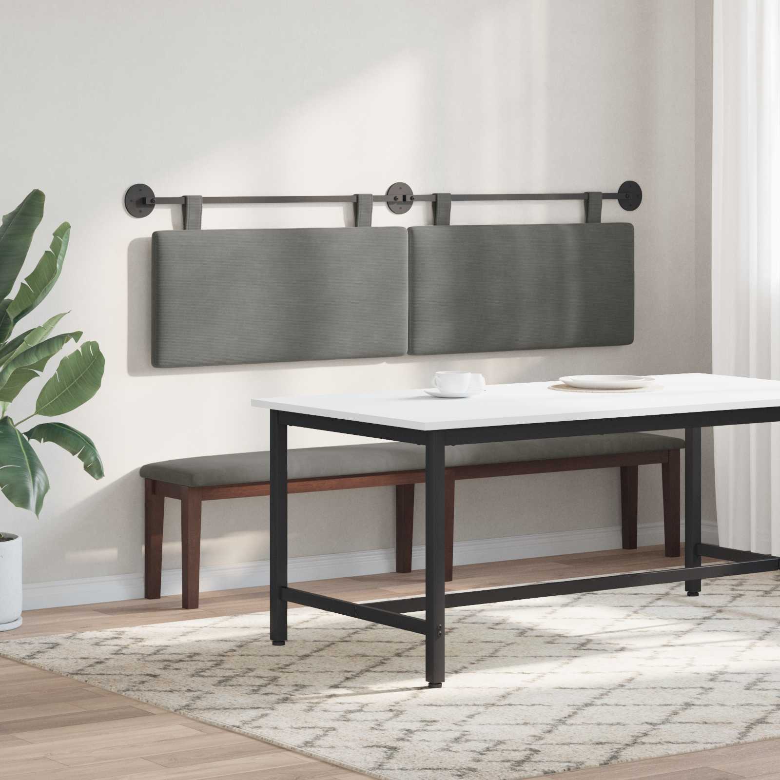 Testata appesa Grigio scuro 170 x 55 x 5 cm Tessuto in Cords 42031817