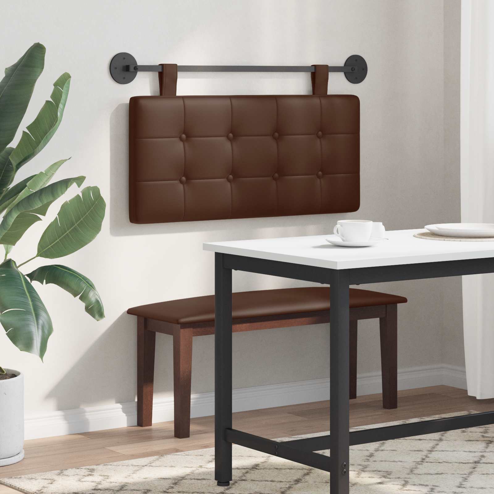 Testata appesa Marrone 100 x 55 x 5 cm Pelle Sintetica 42031878