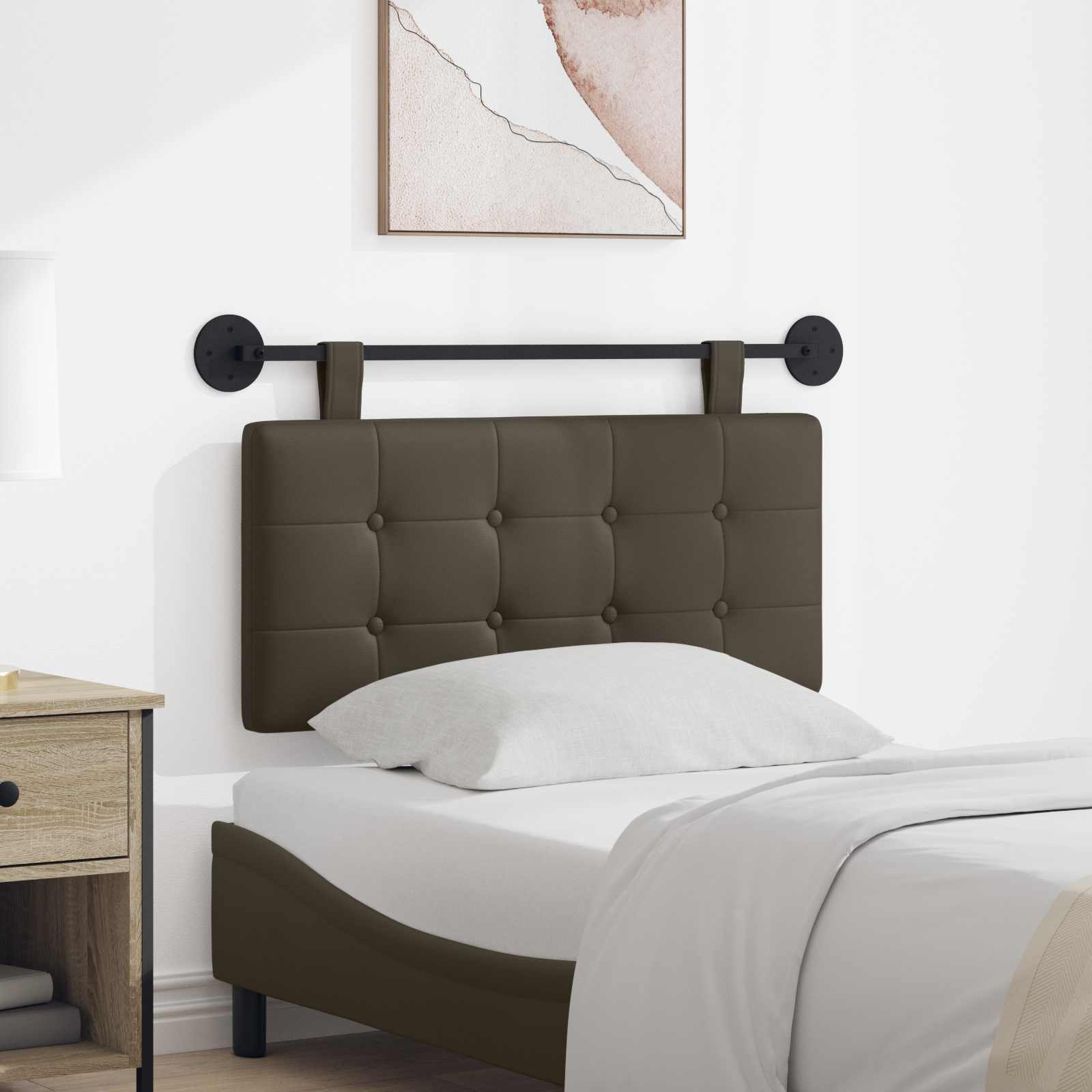 Testata appesa Grigio 100 x 55 x 5 cm Pelle Sintetica 42031879