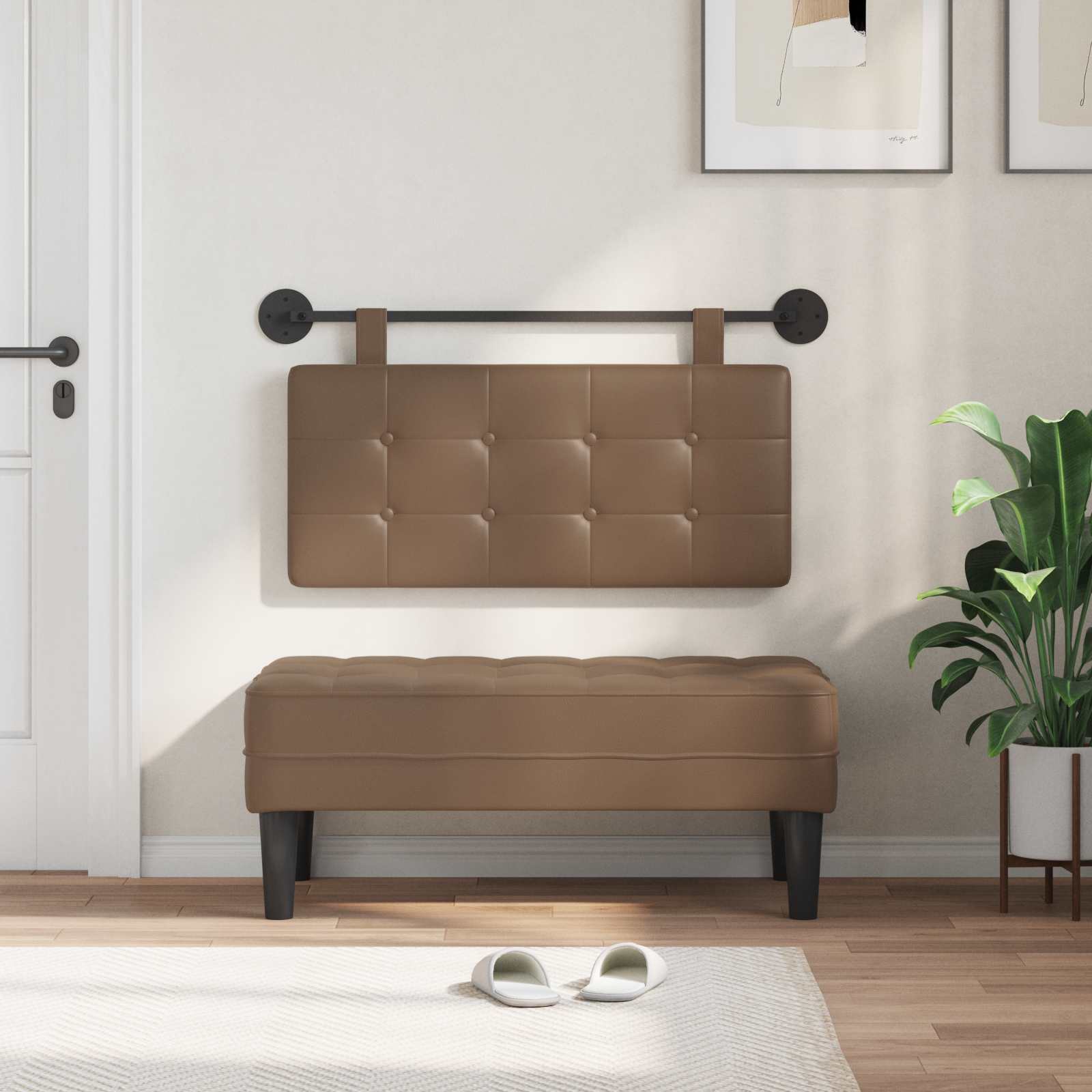 Testata appesa Cappuccino 100 x 55 x 5 cm Pelle Sintetica 42031882