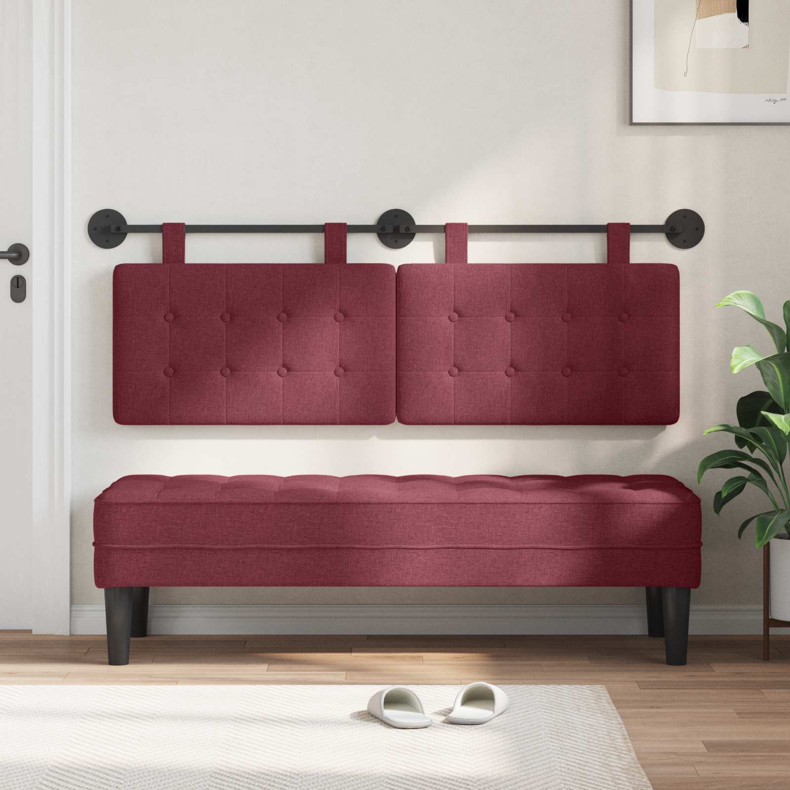 Testata appesa Montaggio a parete Rosso Vino 130 x 55 x 5 cm 42031910