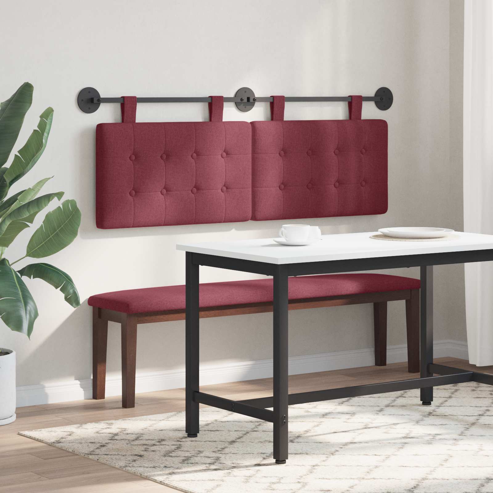 Testata appesa Montaggio a parete Rosso Vino 130 x 55 x 5 cm 42031910