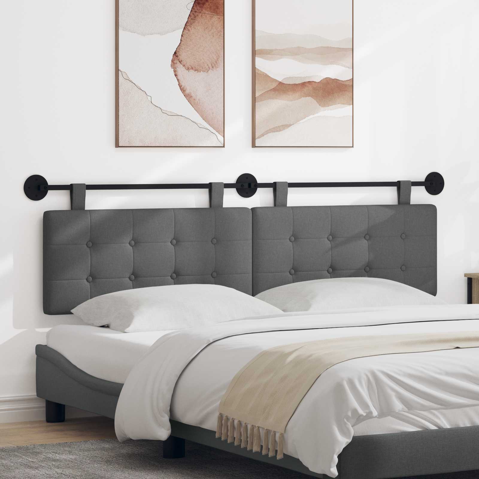 Testata appesa Grigio scuro 170 x 55 x 5 cm Tessuto 42031950