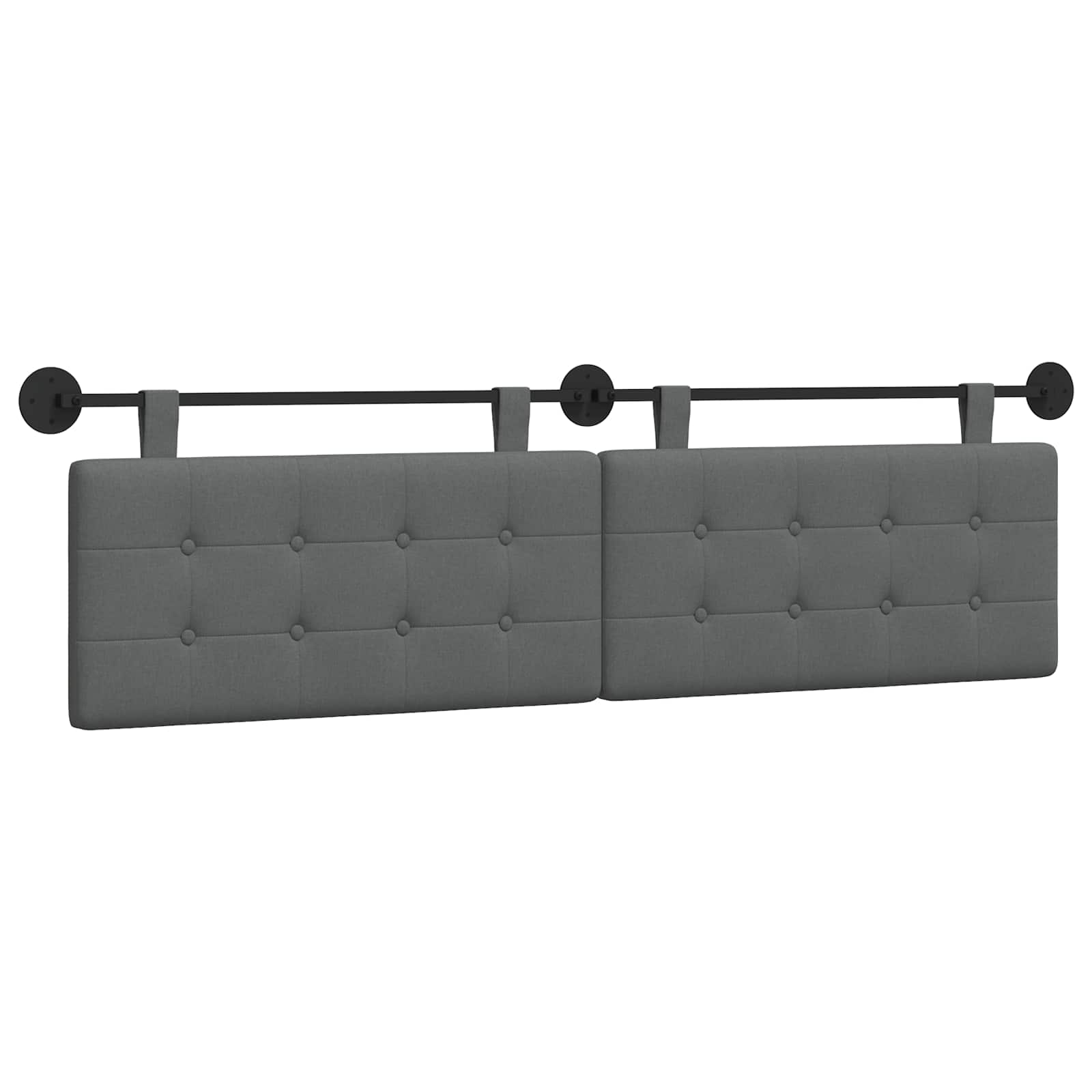 Testata appesa Grigio scuro 190 x 55 x 5 cm Tessuto 42031971