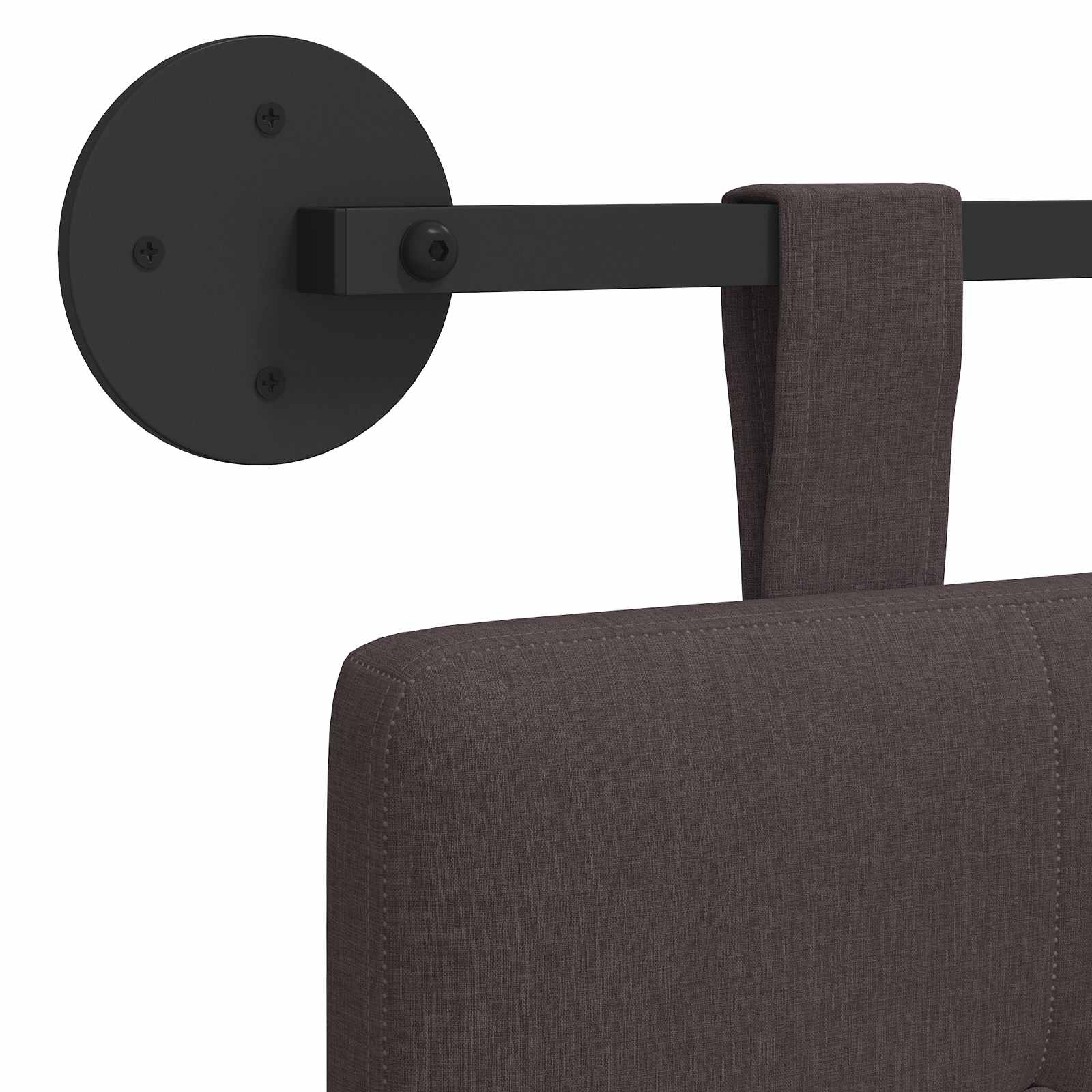 Testata appesa Montaggio a parete 2 pcs Marrone Scuro Tessuto 42031974