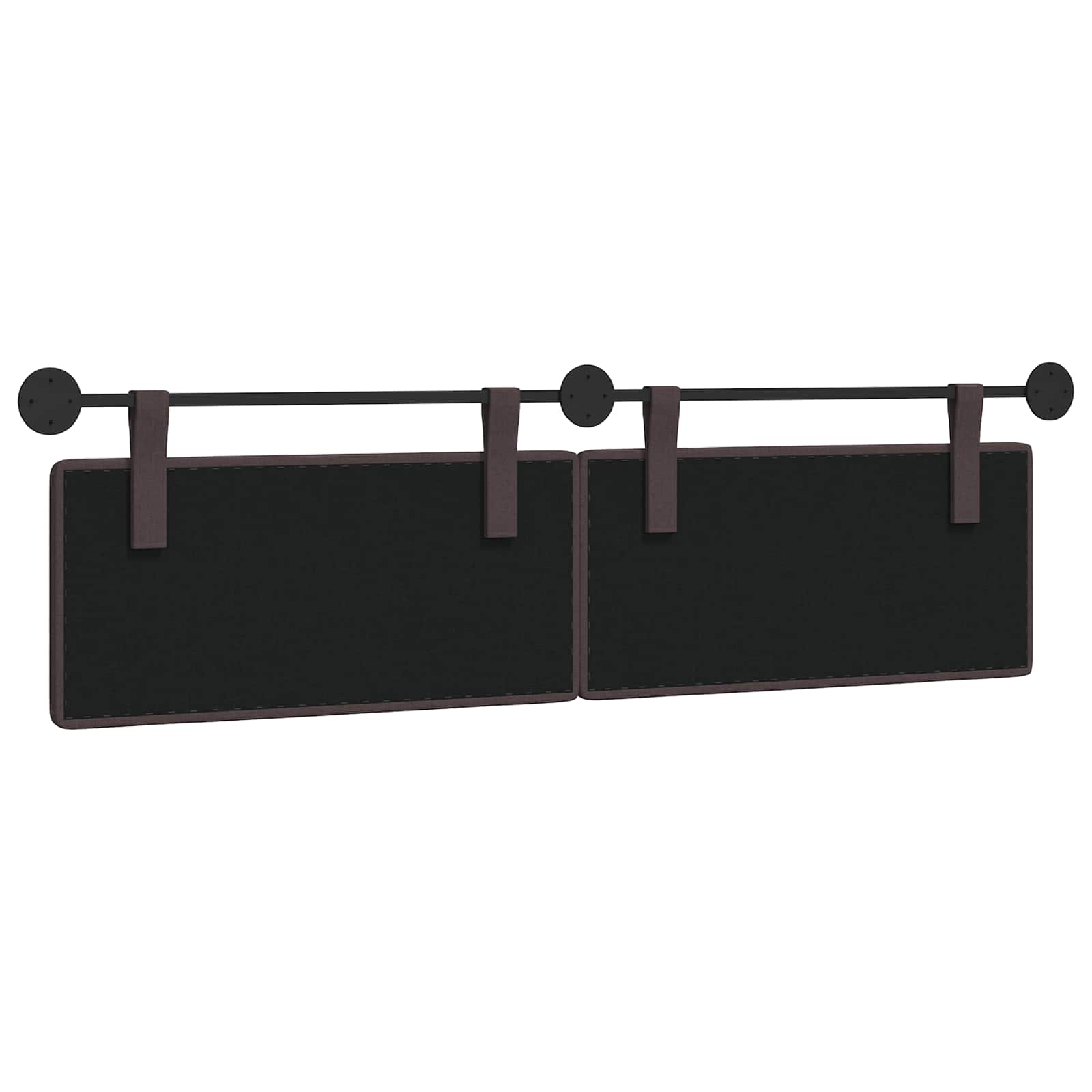 Testata appesa Montaggio a parete 2 pcs Marrone Scuro Tessuto 42031974