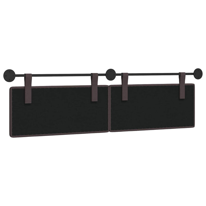 Testata appesa Montaggio a parete 2 pcs Marrone Scuro Tessuto 42031974