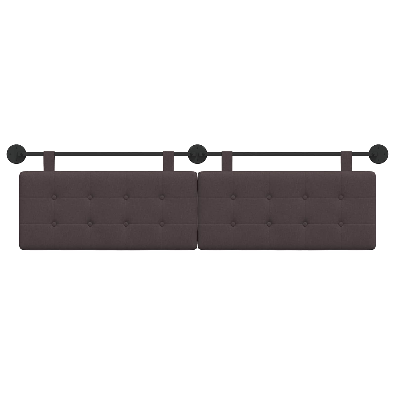 Testata appesa Montaggio a parete 2 pcs Marrone Scuro Tessuto 42031974