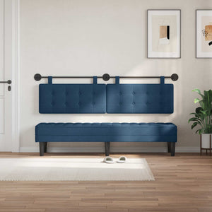 Testata appesa Montaggio a parete 2 pcs Blu Tessuto 42031978