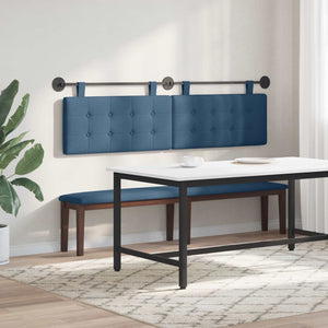 Testata appesa Montaggio a parete 2 pcs Blu Tessuto 42031978