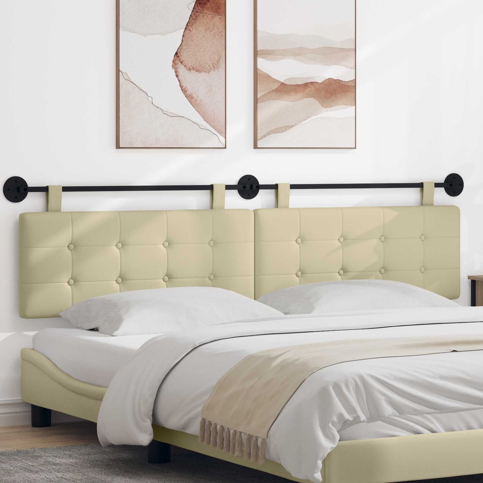Testata appesa Crema 210 x 55 x 5 cm Pelle Sintetica 42032003