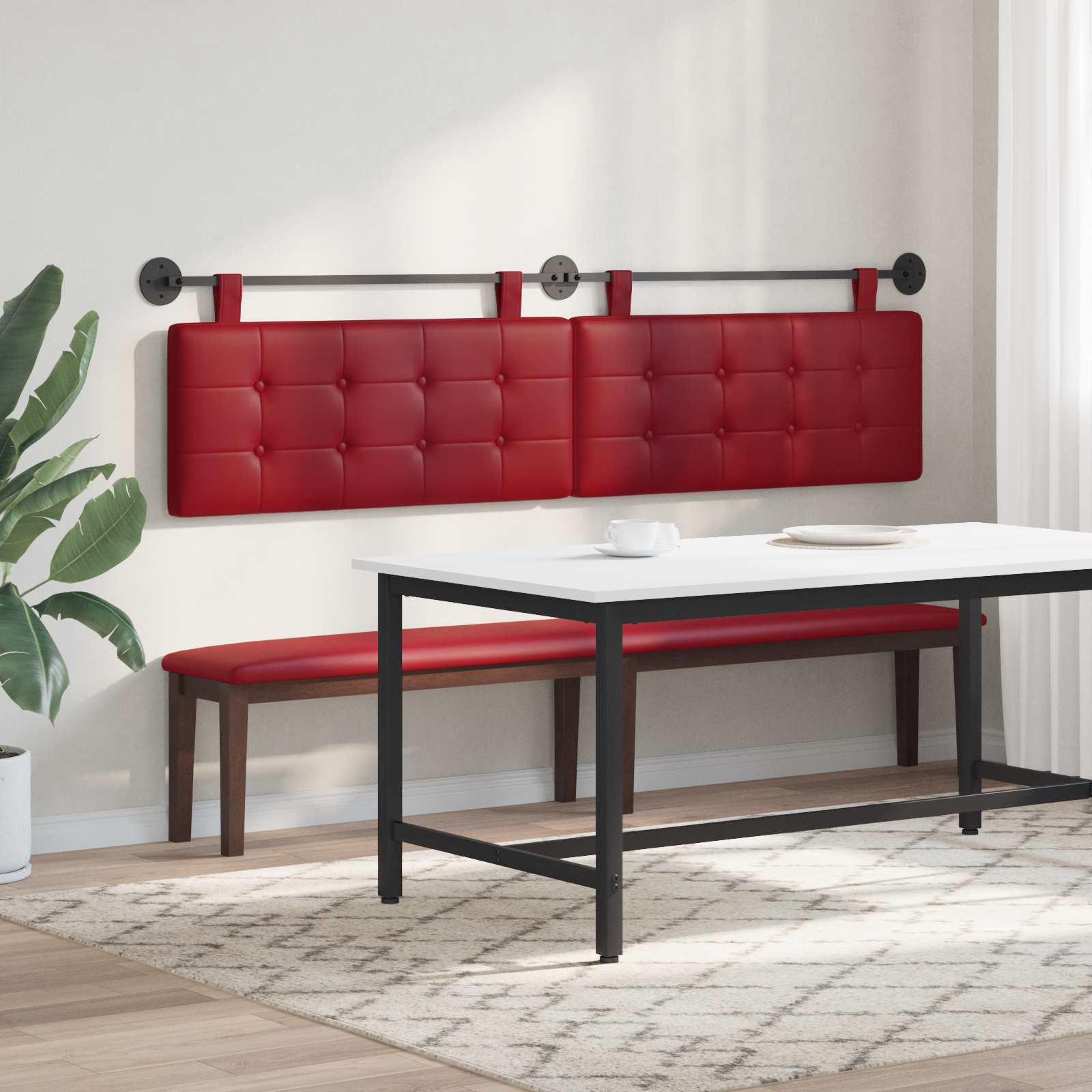 Testata appesa Rosso Vino 210 x 55 x 5 cm Pelle Sintetica 42032006