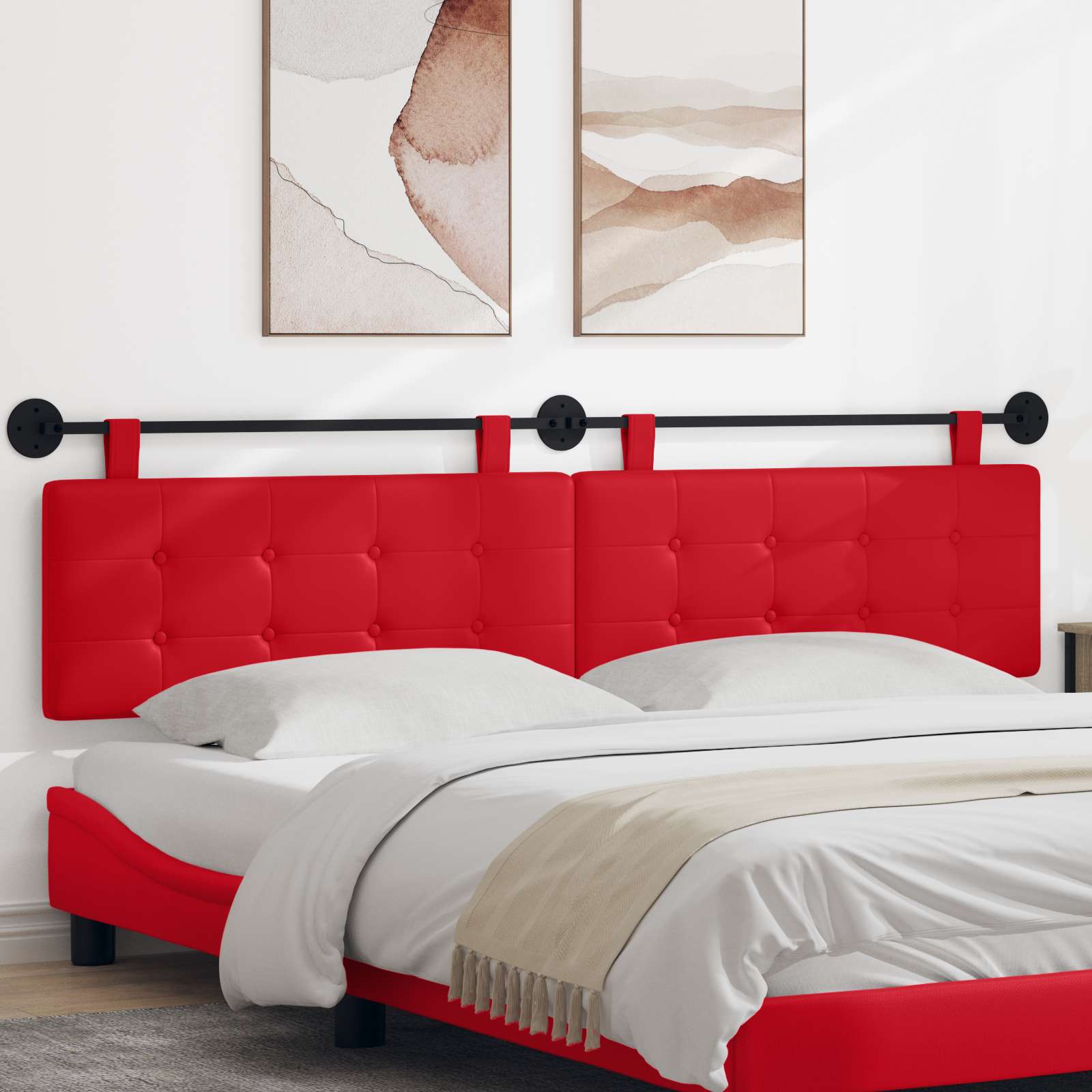 Testata appesa Rosso 210 x 55 x 5 cm Pelle Sintetica 42032007