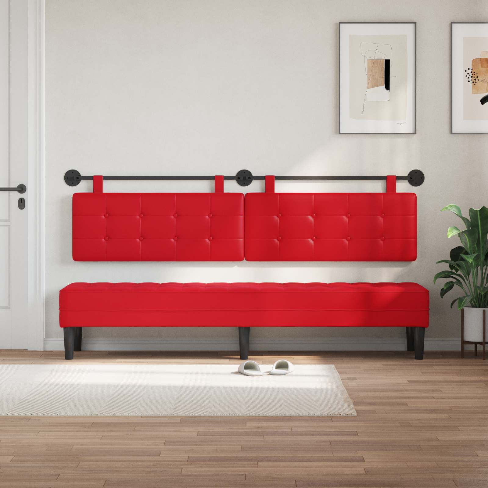 Testata appesa Rosso 210 x 55 x 5 cm Pelle Sintetica 42032007