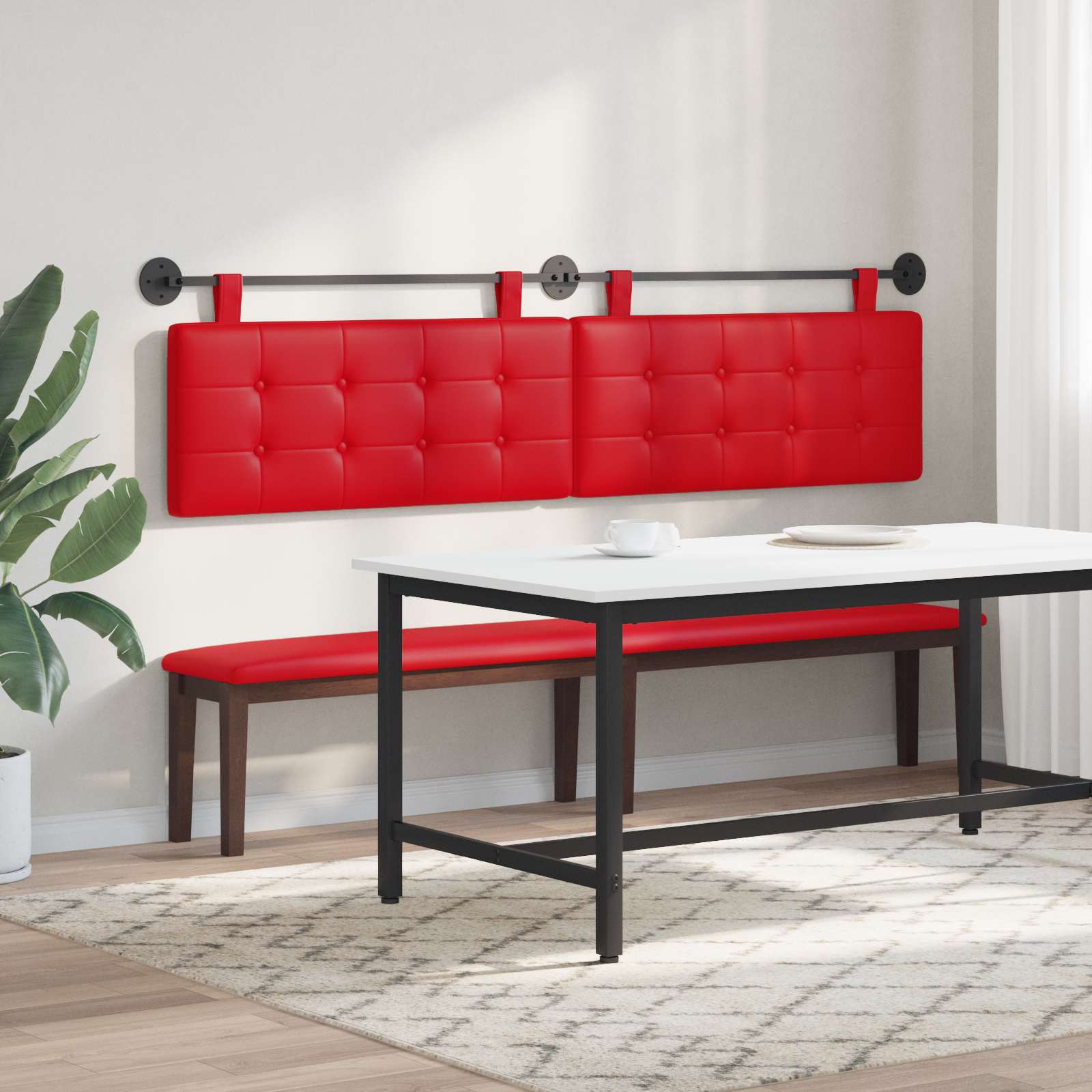 Testata appesa Rosso 210 x 55 x 5 cm Pelle Sintetica 42032007