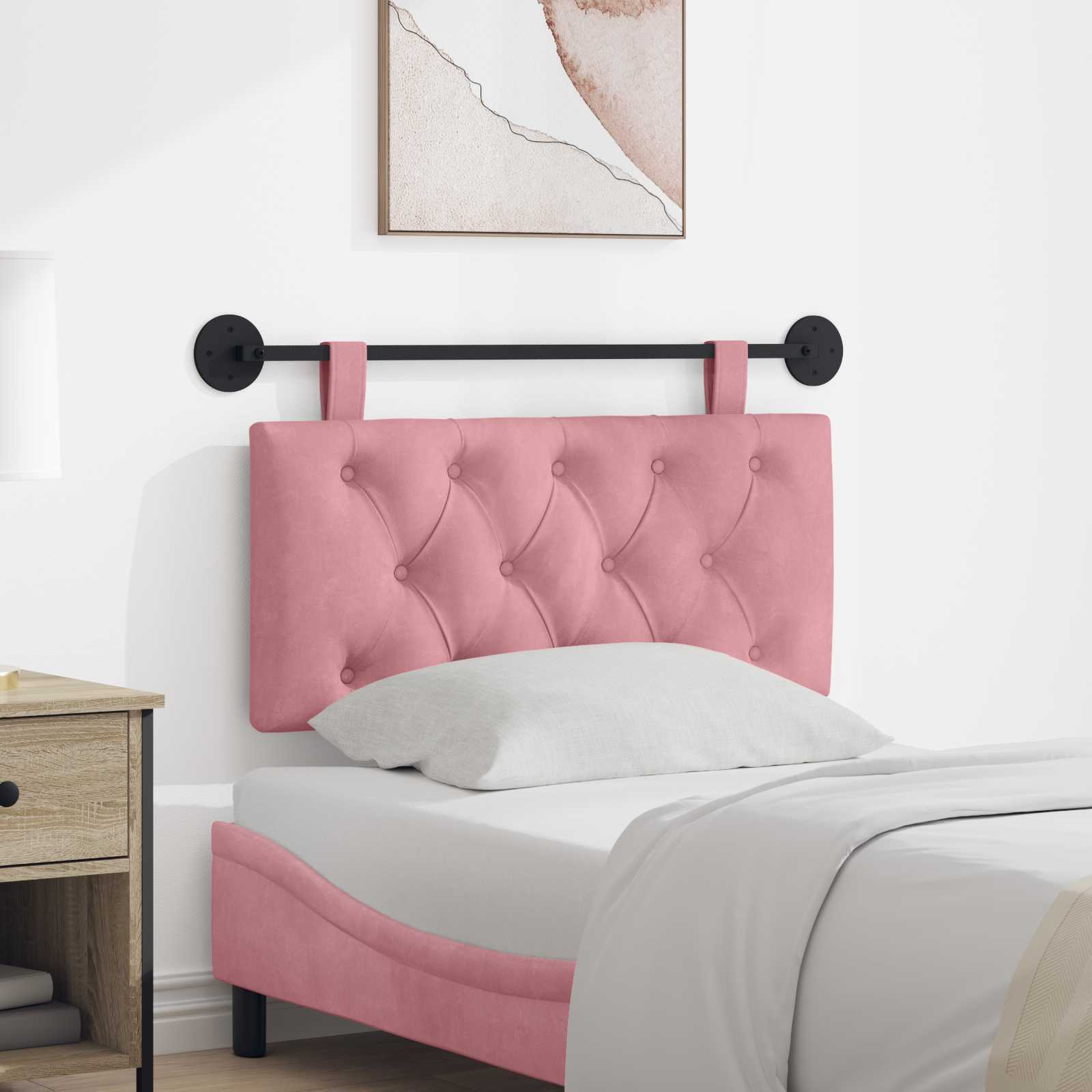 Testata appesa Montaggio a parete Rosa 90 x 55 x 7 cm Velluto 42032028
