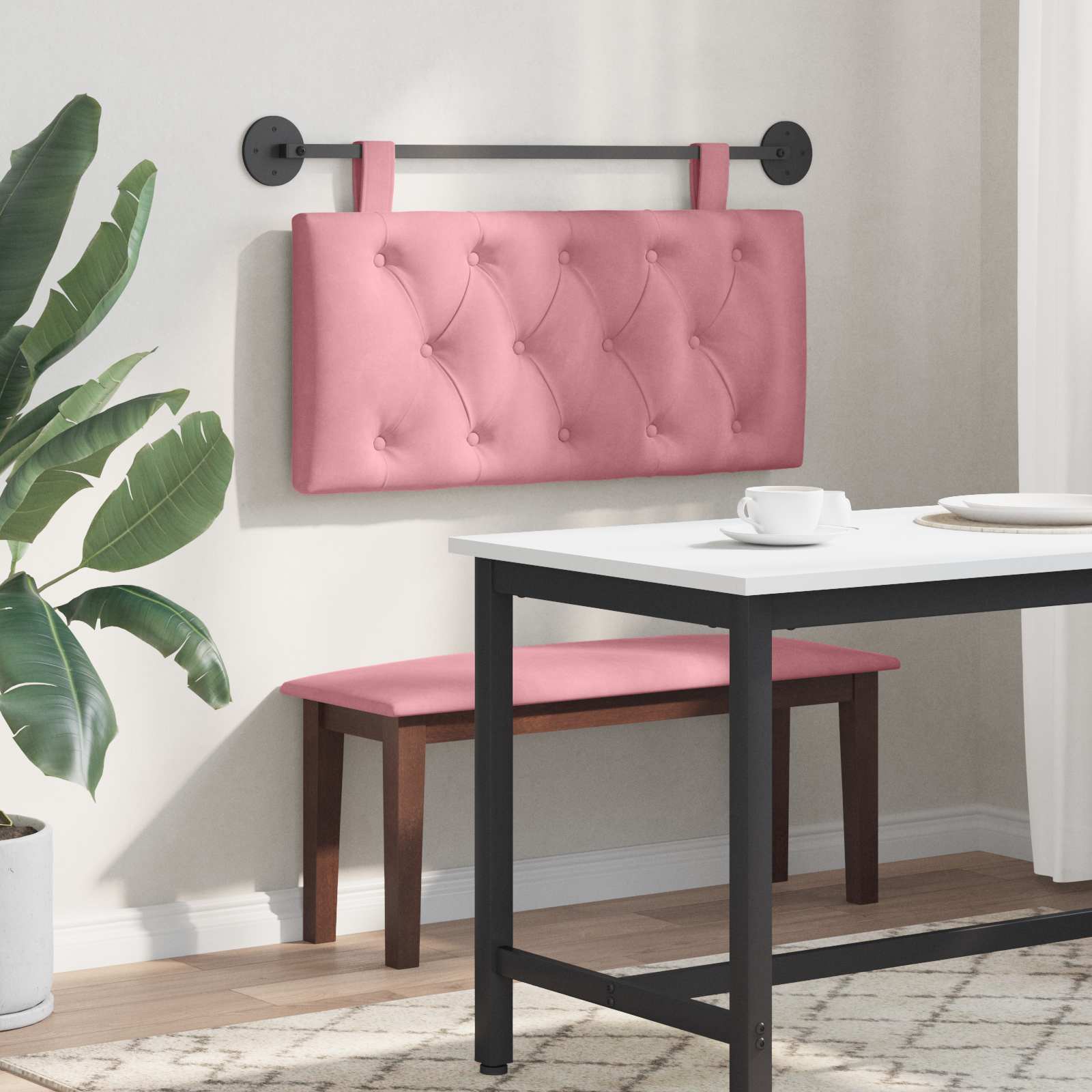 Testata appesa Montaggio a parete Rosa 90 x 55 x 7 cm Velluto 42032028