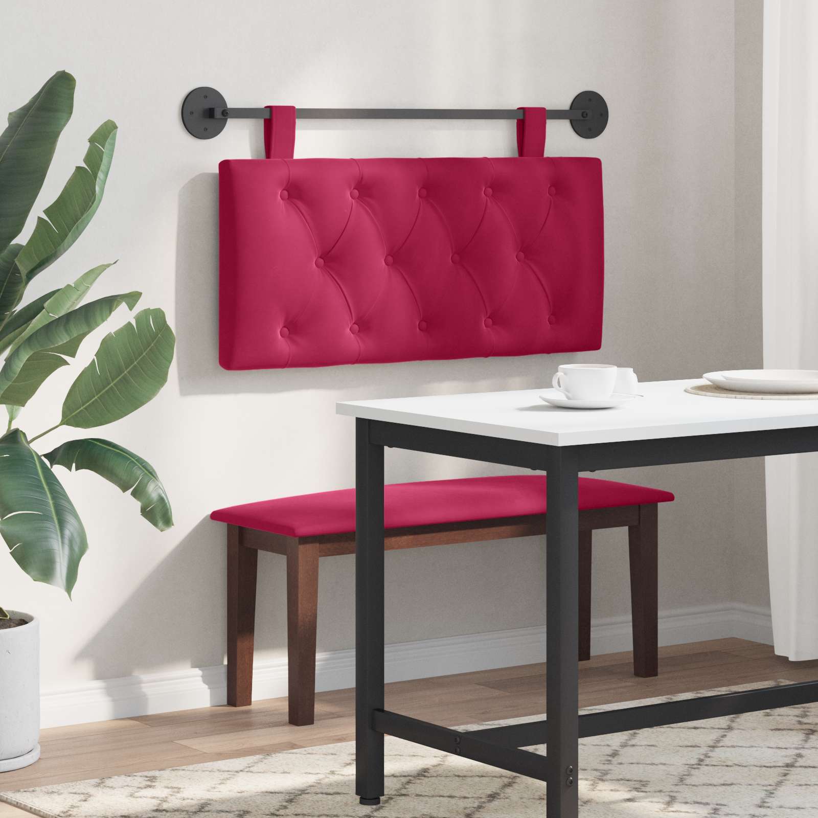 Testata appesa Rosso Vino 90 x 55 x 7 cm Velluto 42032029