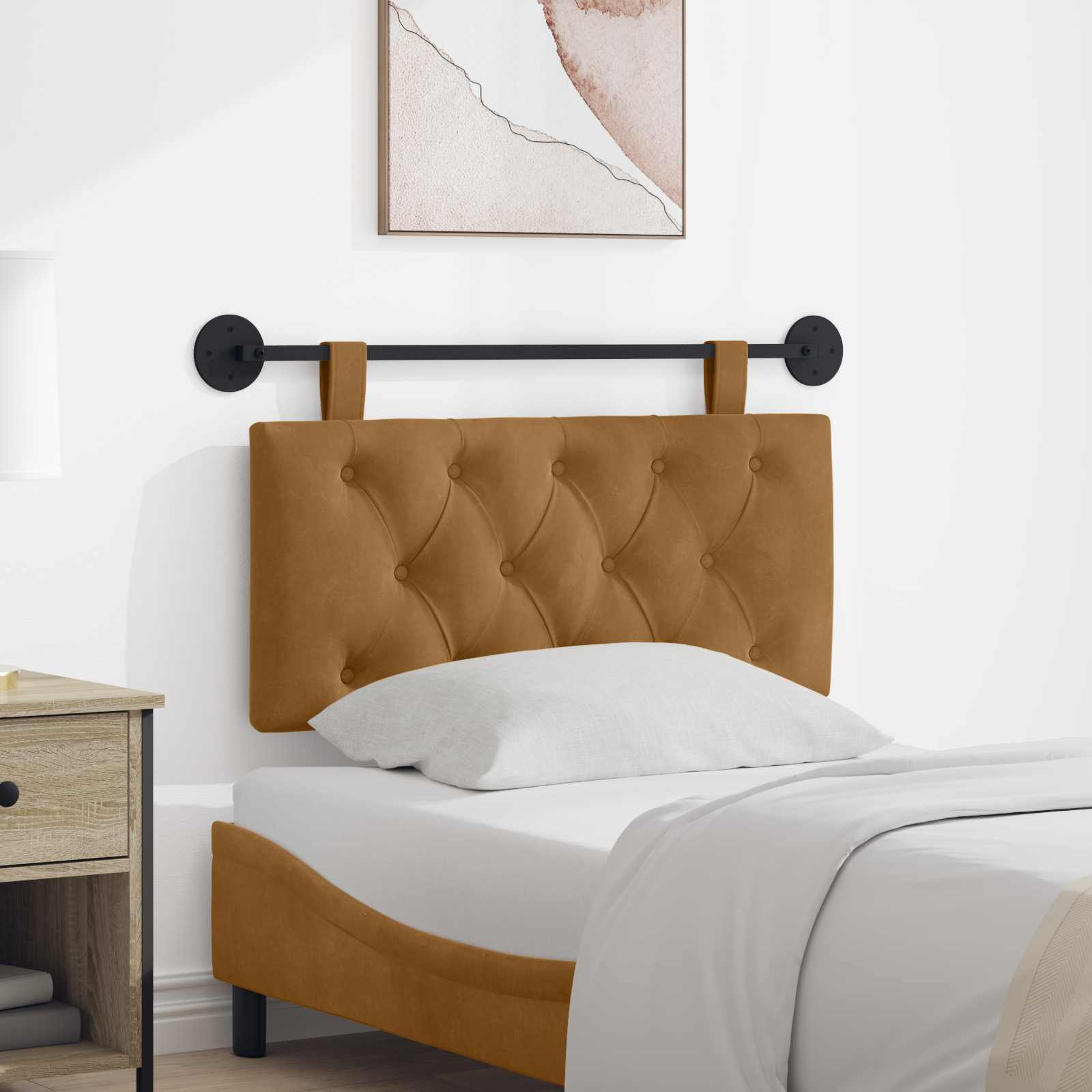 Testata appesa Marrone 90 x 55 x 7 cm Velluto 42032032