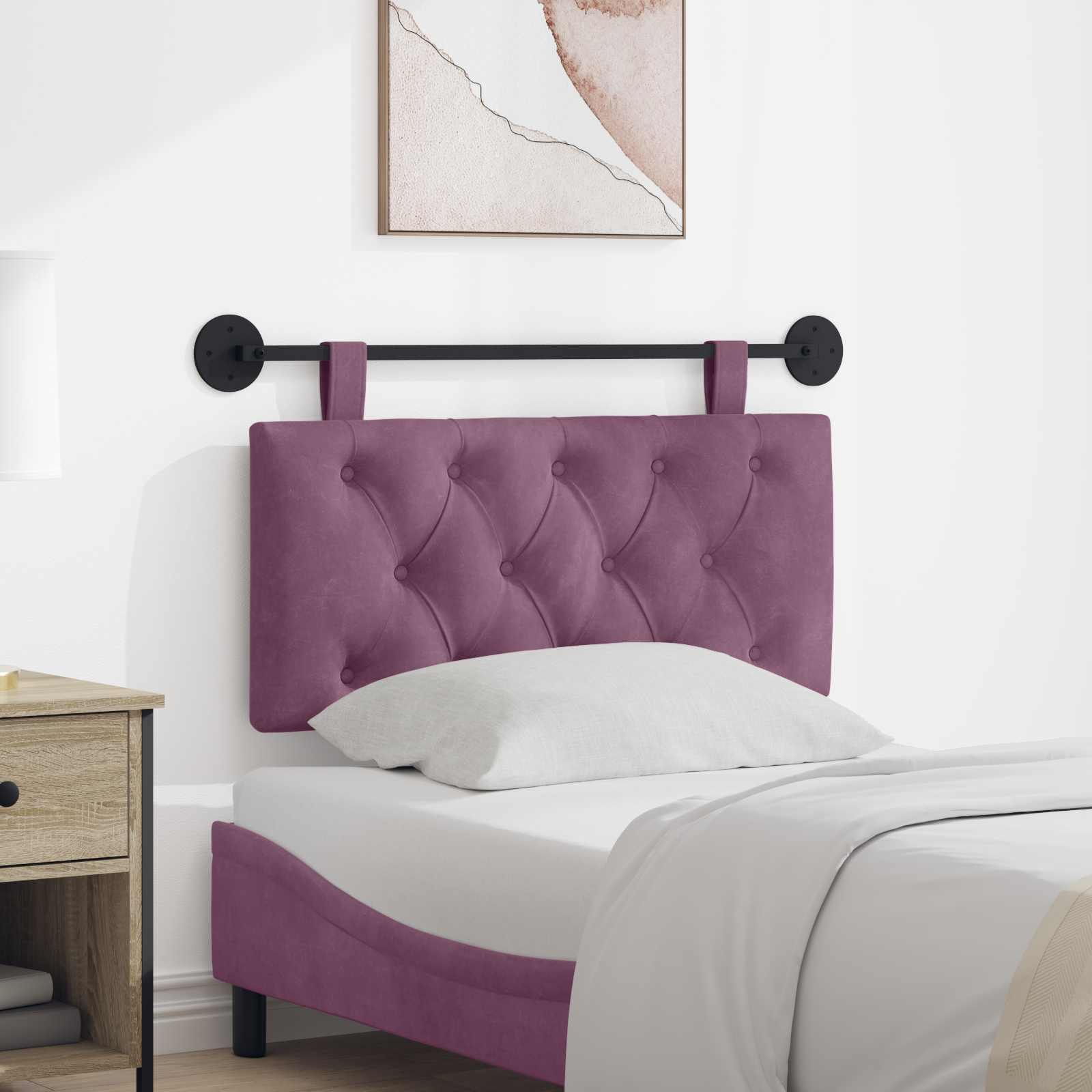 Testata appesa Montaggio a parete Viola 90 x 55 x 7 cm Velluto 42032038