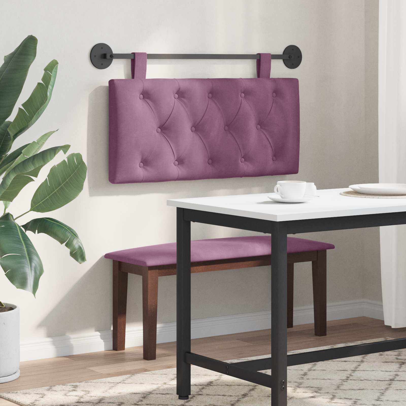 Testata appesa Montaggio a parete Viola 90 x 55 x 7 cm Velluto 42032038