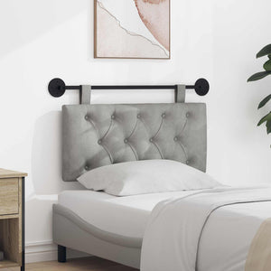 Testata appesa Grigio chiaro 100 x 55 x 7 cm Velluto 42032052