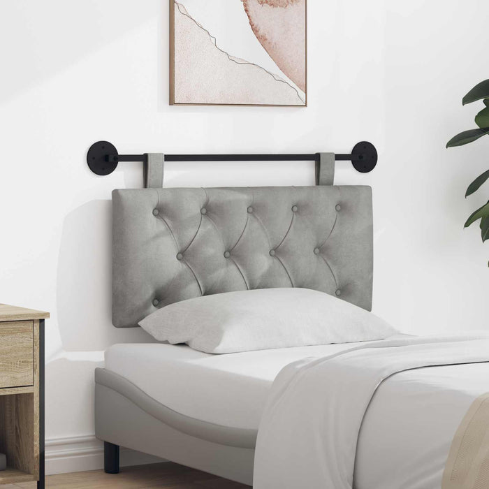 Testata appesa Grigio chiaro 100 x 55 x 7 cm Velluto 42032052