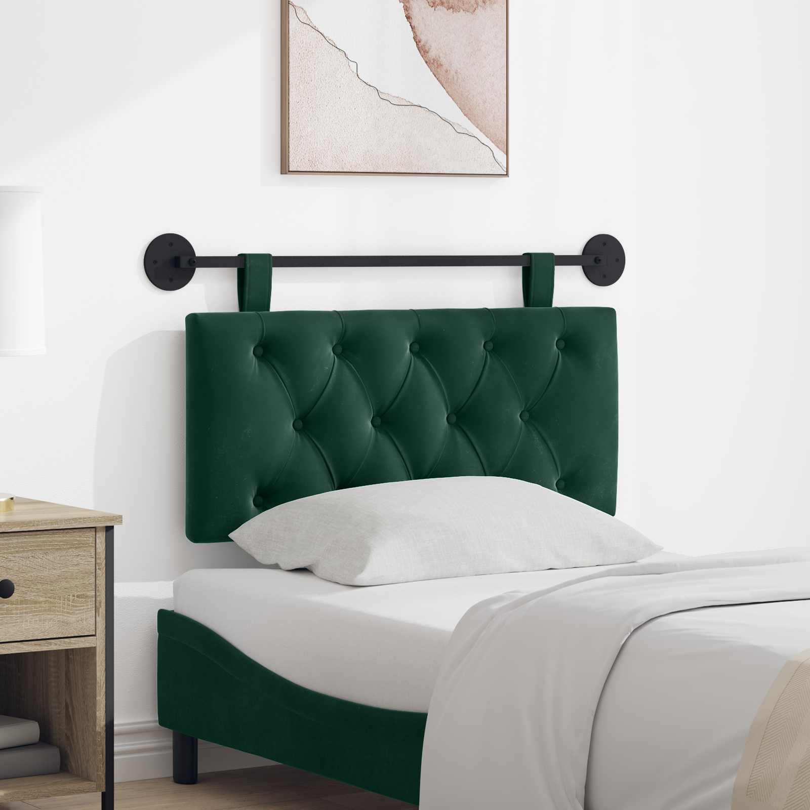 Testata appesa Verde Scuro 100 x 55 x 7 cm Velluto 42032054