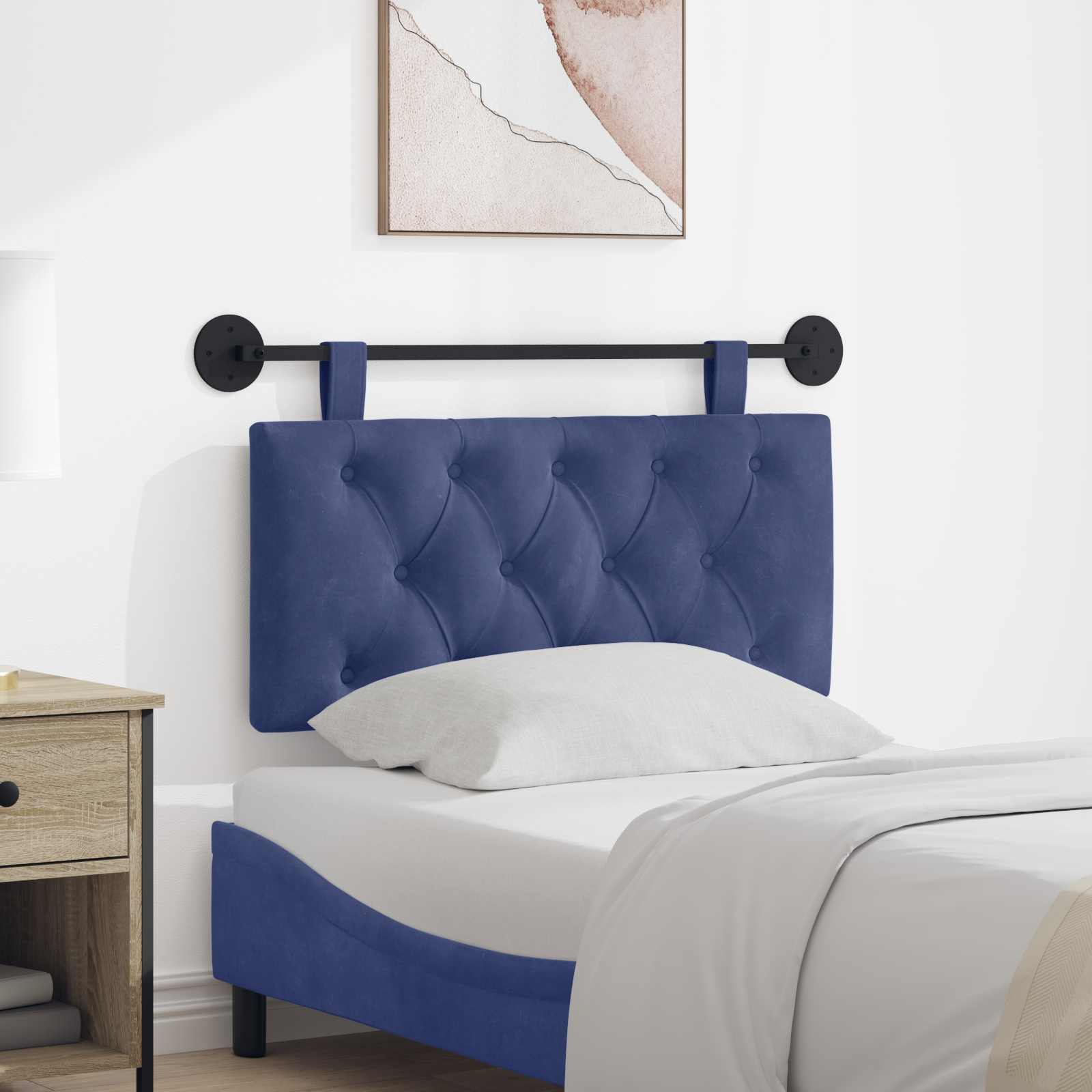 Testata appesa Blu Polizia 100 x 55 x 7 cm Velluto 42032065