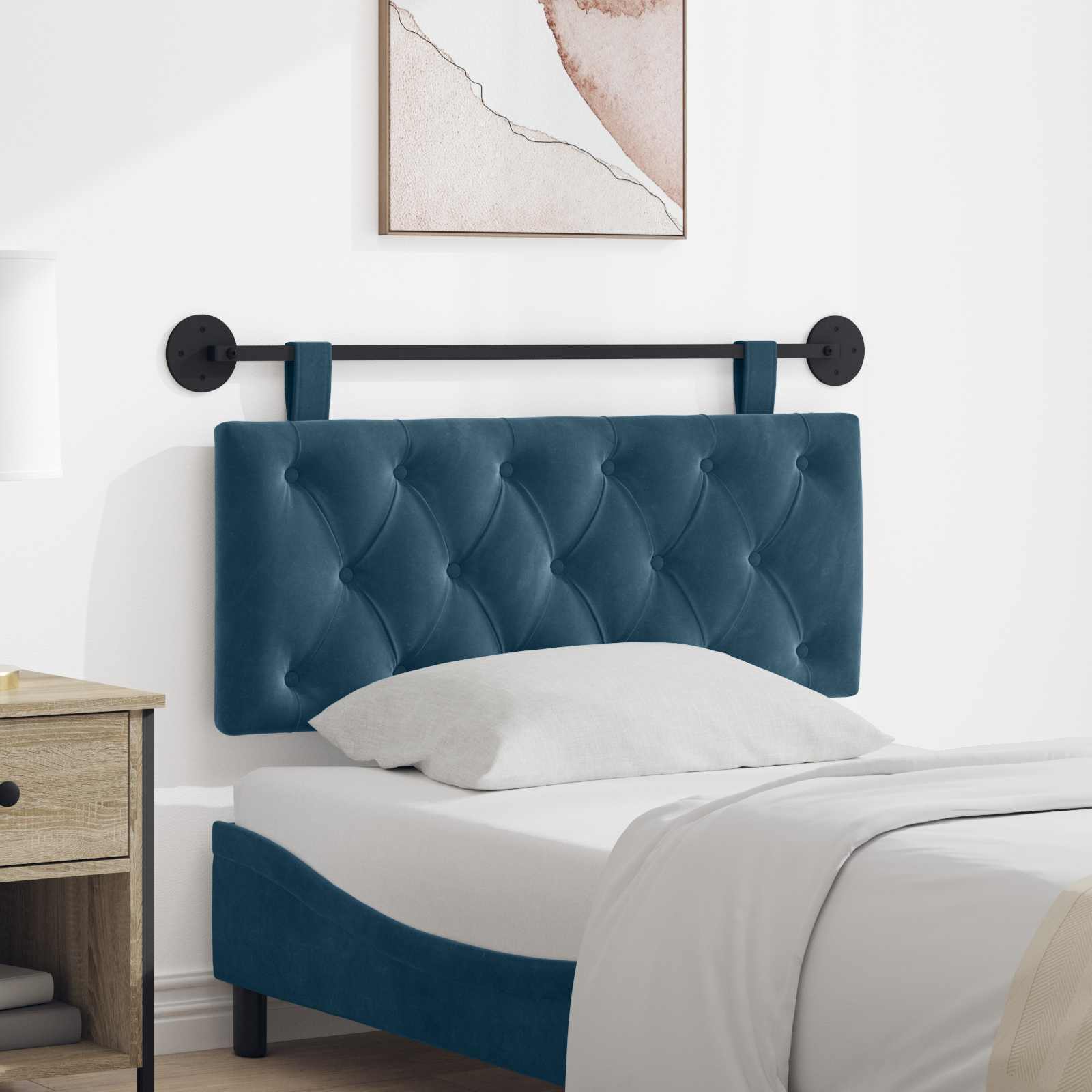 Testata appesa Montaggio a parete Blu 110 x 55 x 7 cm Velluto 42032090