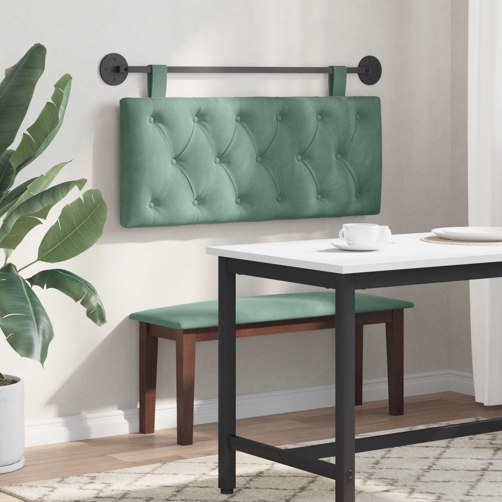 Testata appesa Verde Mare 110 x 55 x 7 cm Velluto 42032092