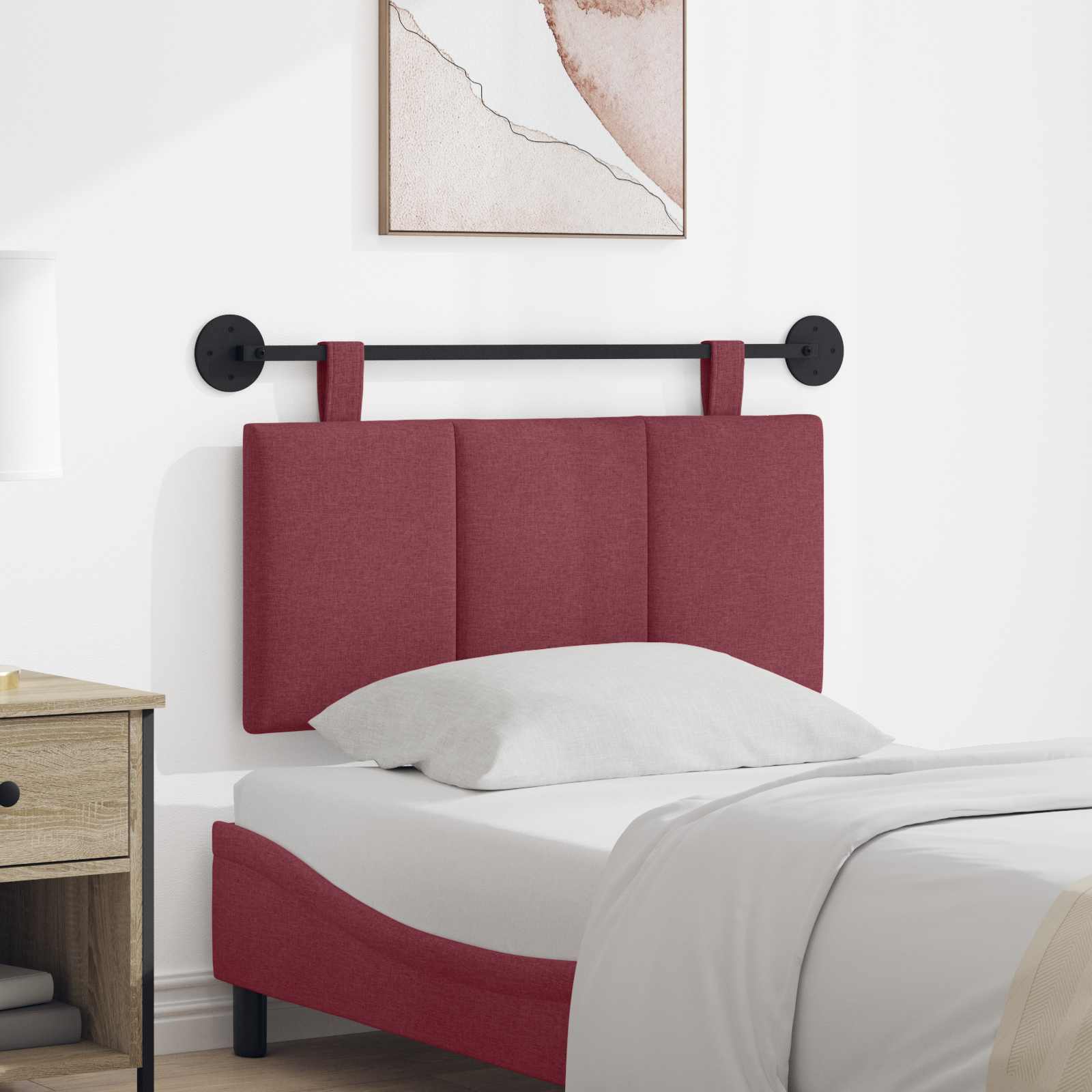 Testata appesa Rigato Rosso Vino 90 x 55 x 5 cm Tessuto 42032239