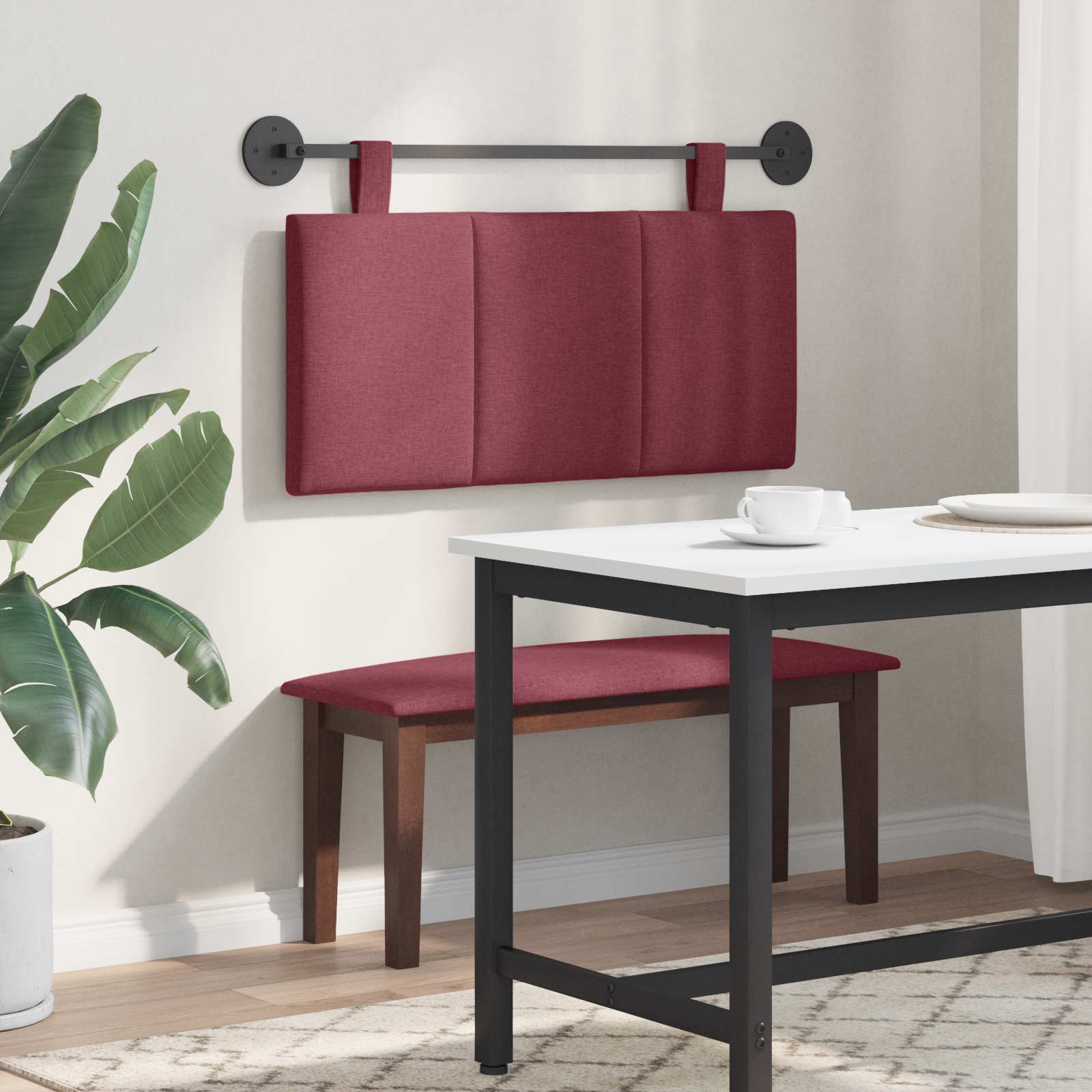 Testata appesa Rigato Rosso Vino 90 x 55 x 5 cm Tessuto 42032239