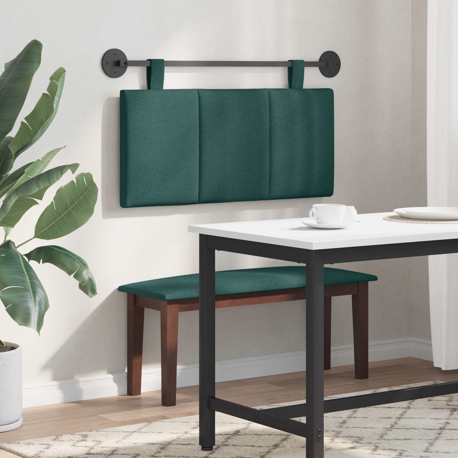 Testata appesa Rigato Verde Scuro 100 x 55 x 5 cm Tessuto 42032254