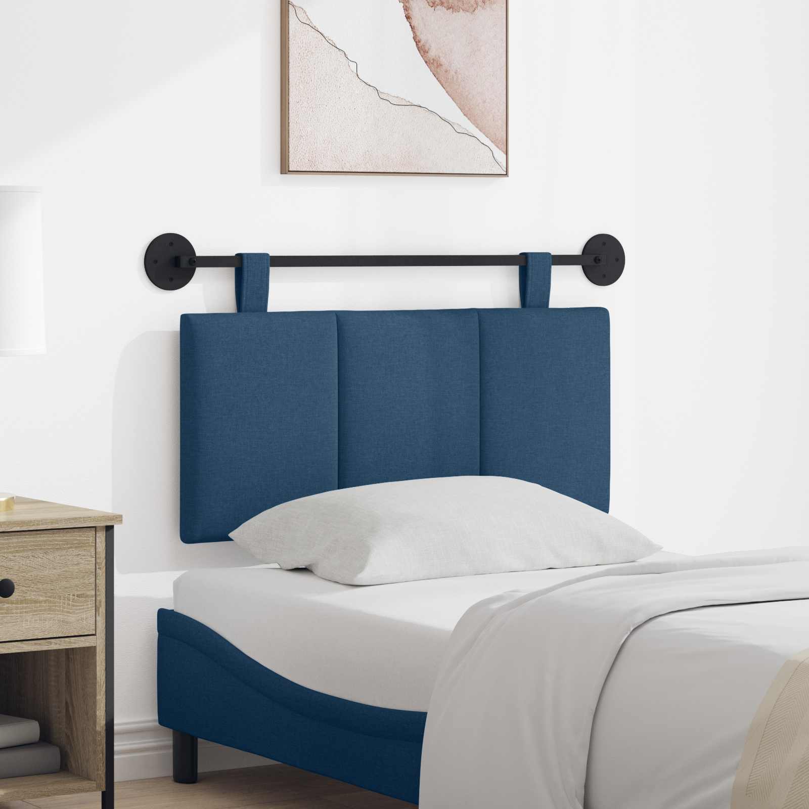 Testata appesa Montaggio a parete Blu 100 x 55 x 5 cm Tessuto 42032257