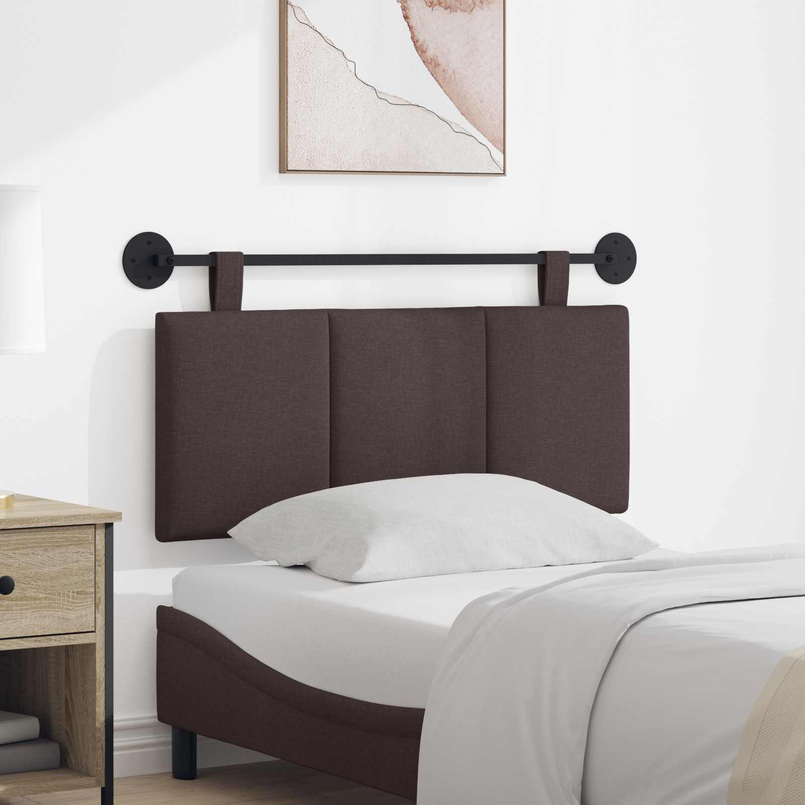 Testata appesa Rigato Marrone Scuro 110 x 55 x 5 cm Tessuto 42032266