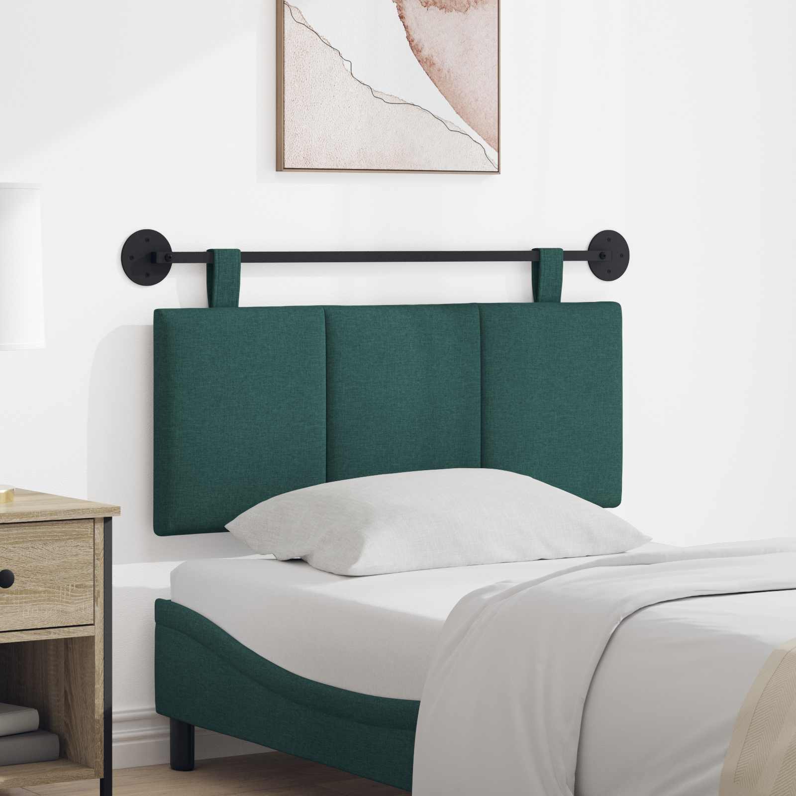 Testata appesa Rigato Verde Scuro 110 x 55 x 5 cm Tessuto 42032267