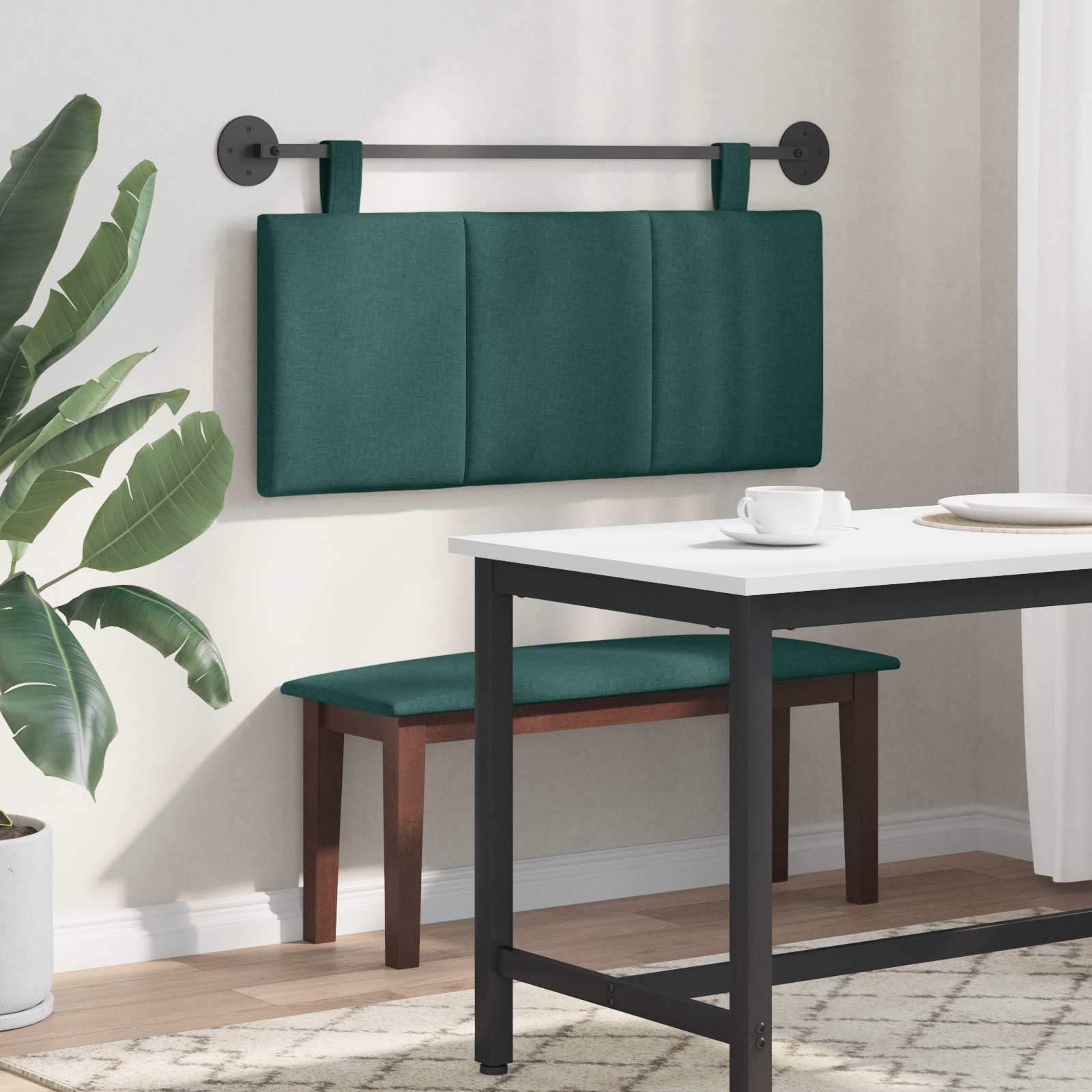 Testata appesa Rigato Verde Scuro 110 x 55 x 5 cm Tessuto 42032267
