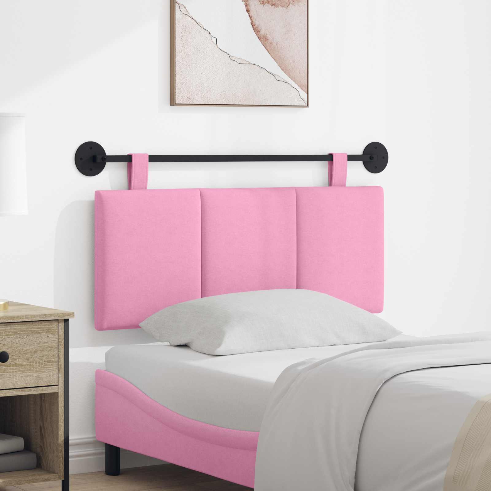 Testata appesa Montaggio a parete Rosa 110 x 55 x 5 cm Tessuto 42032272