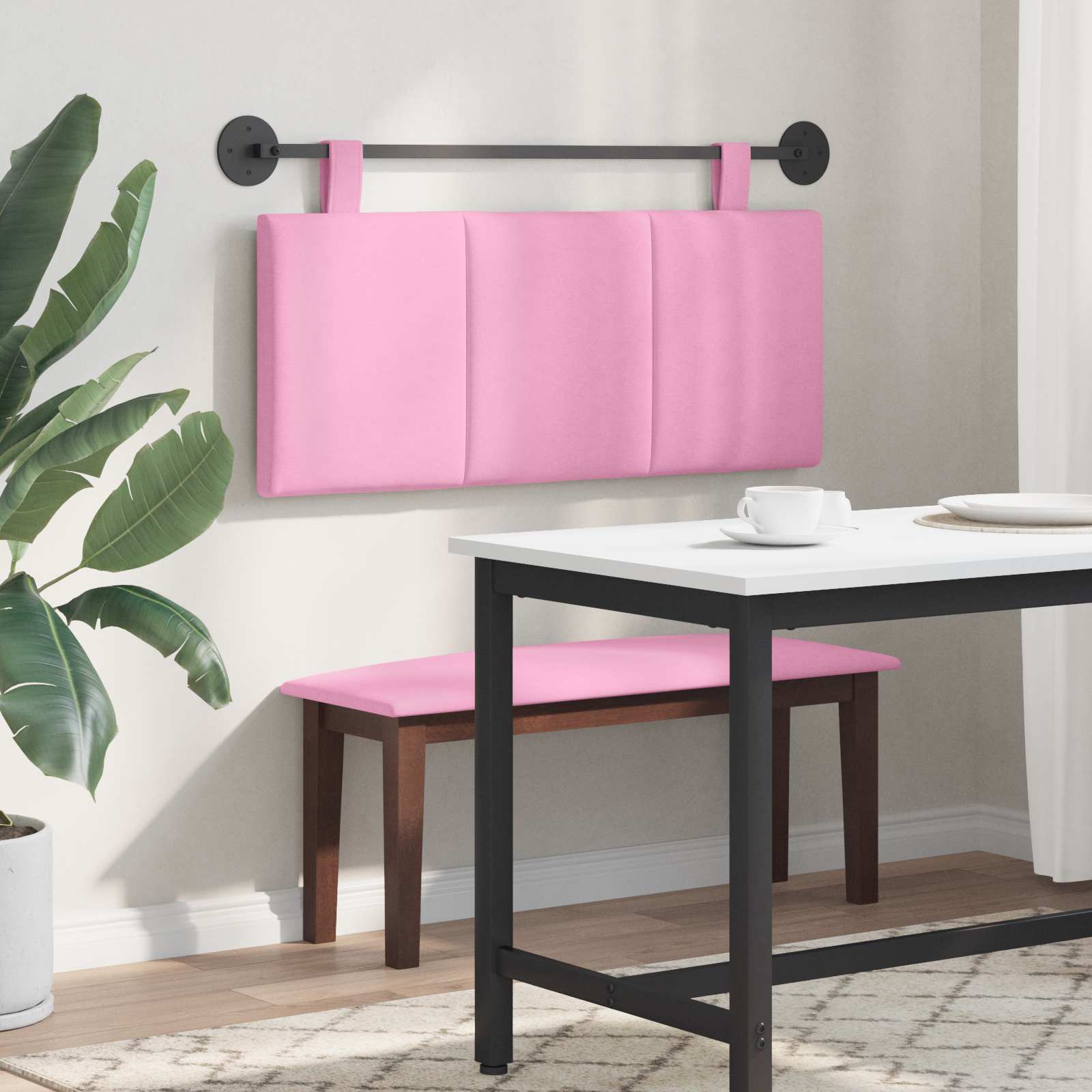 Testata appesa Montaggio a parete Rosa 110 x 55 x 5 cm Tessuto 42032272