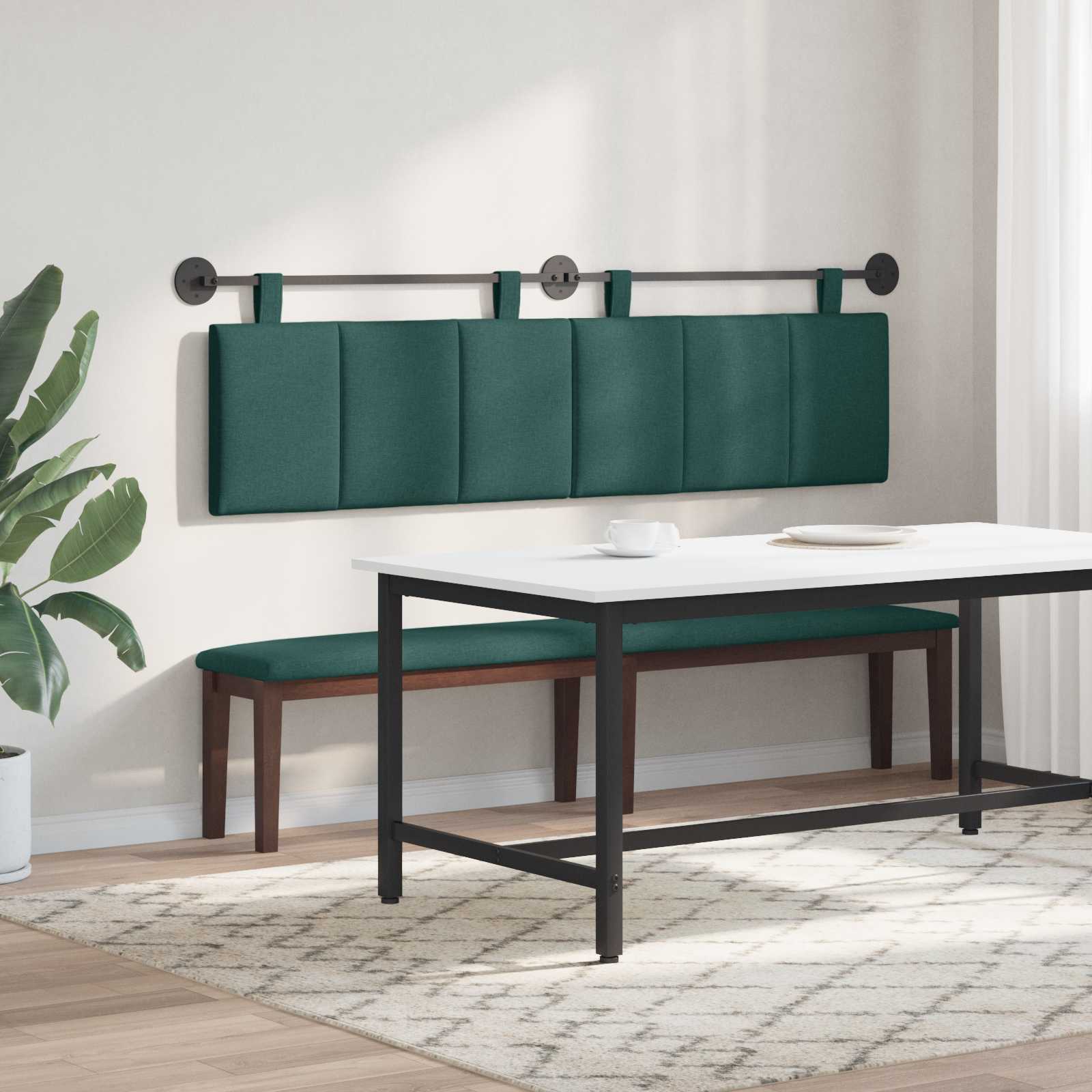 Testata appesa Rigato Verde Scuro 190 x 55 x 5 cm Tessuto 42032319