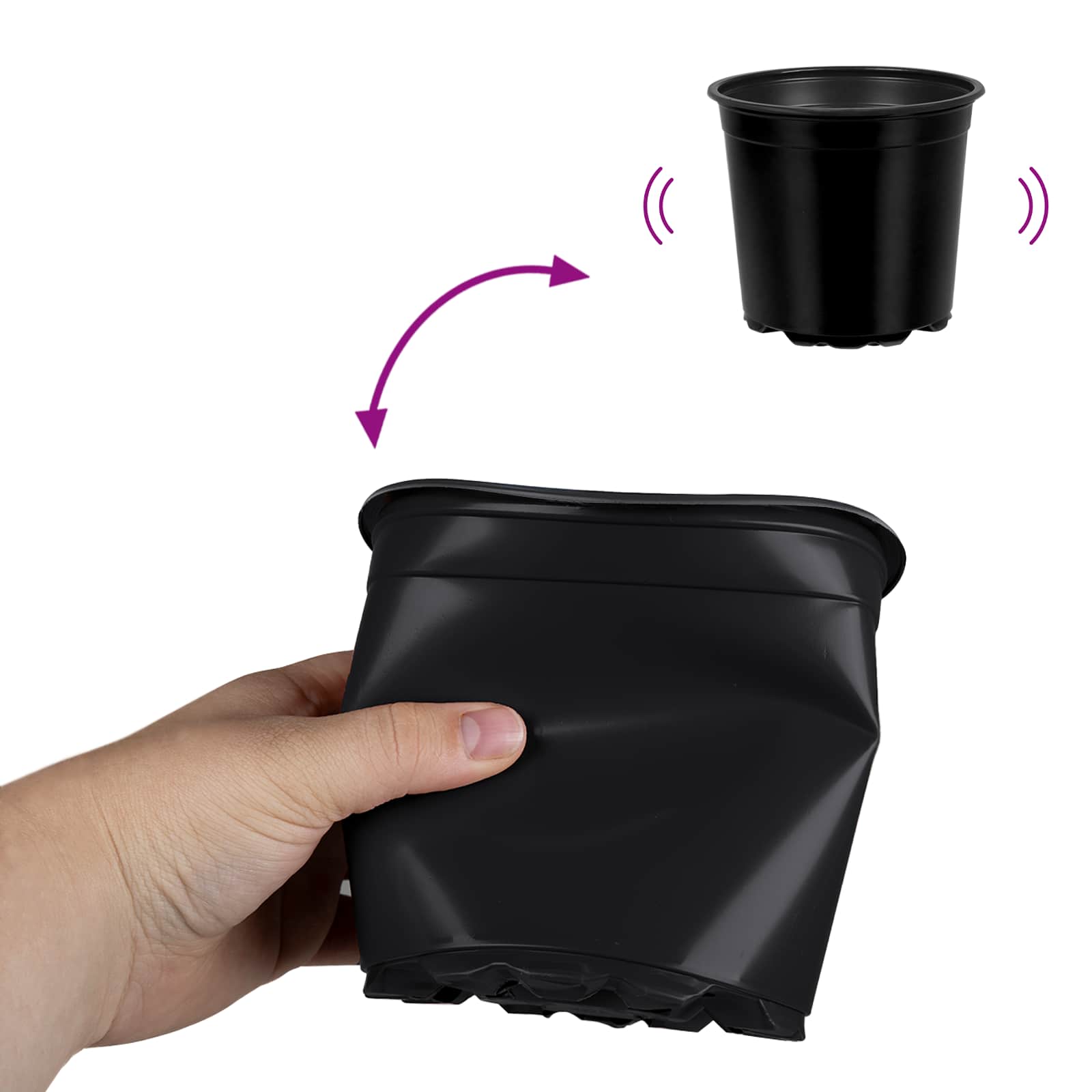 Vaso per Fiori 200 pz-Fioriera Piccola-Contenitore per Piante Nero ? 15 x 13 cm Plastica