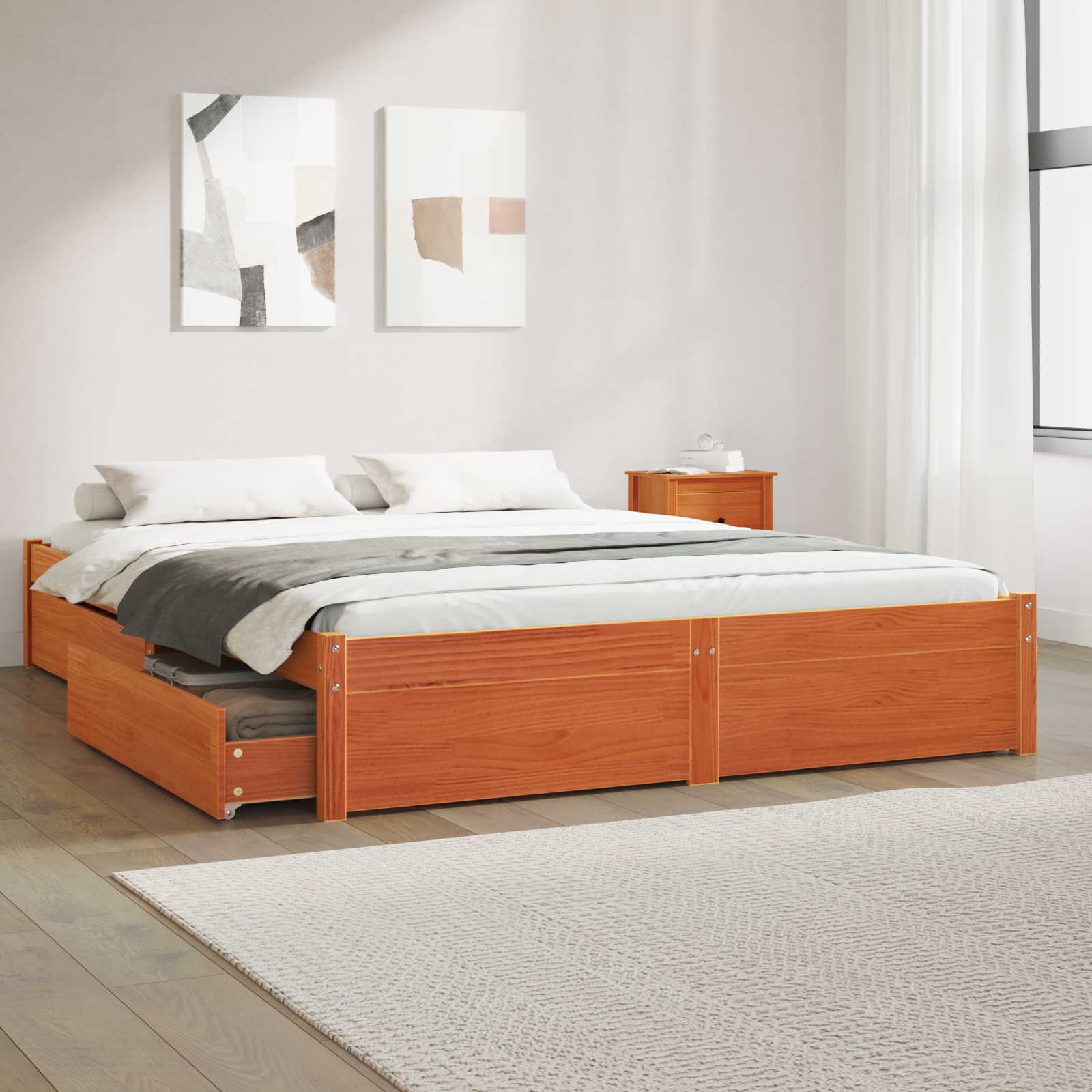 Struttura del letto con cassetto Marrone cerato 120 x 200 cm 3422698