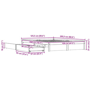 Struttura del letto con cassetto Marrone cerato 120 x 200 cm 3422698