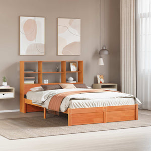 Libreria Struttura Letto Marrone cerato 150 x 200 cm 3422700