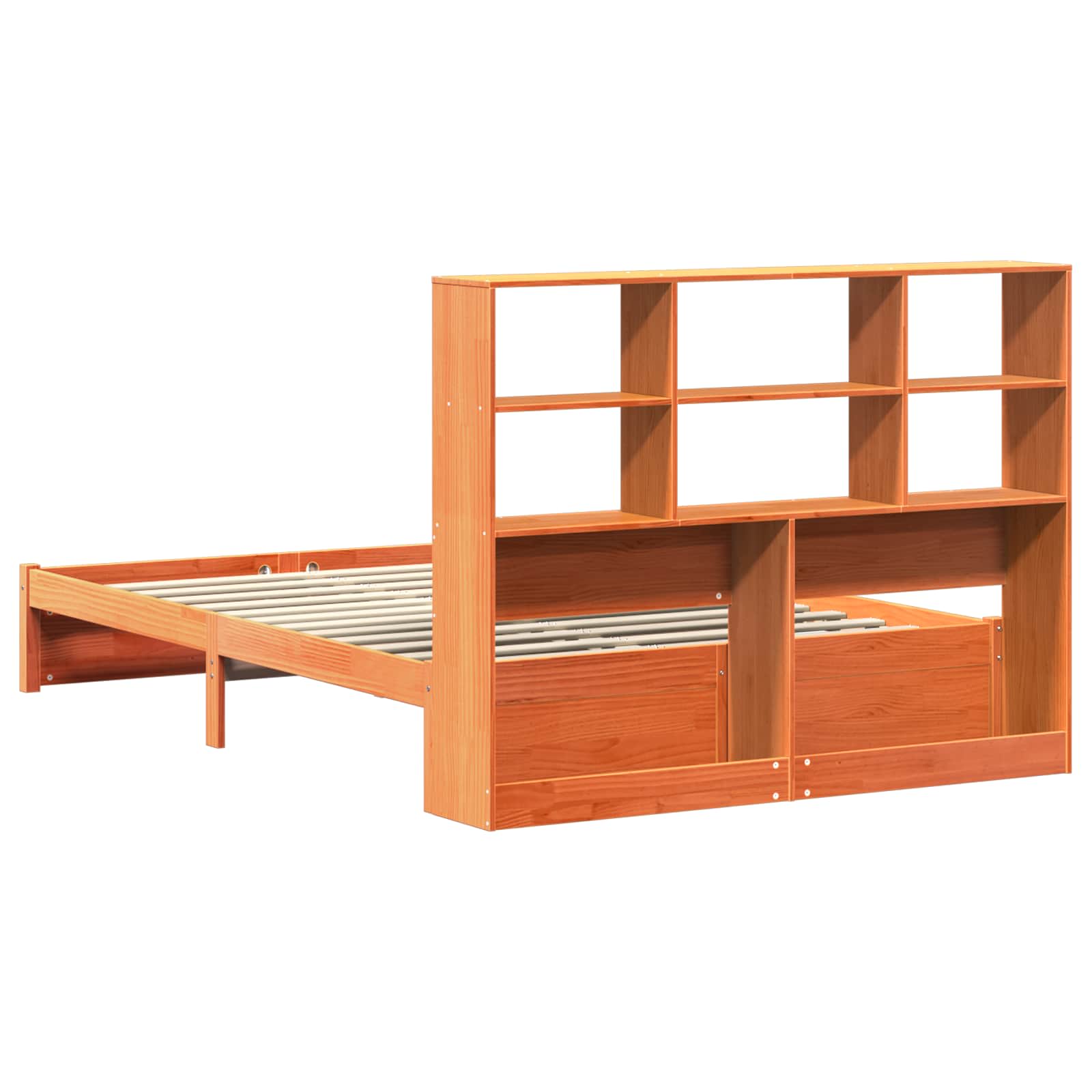 Libreria Struttura Letto Marrone cerato 150 x 200 cm 3422700