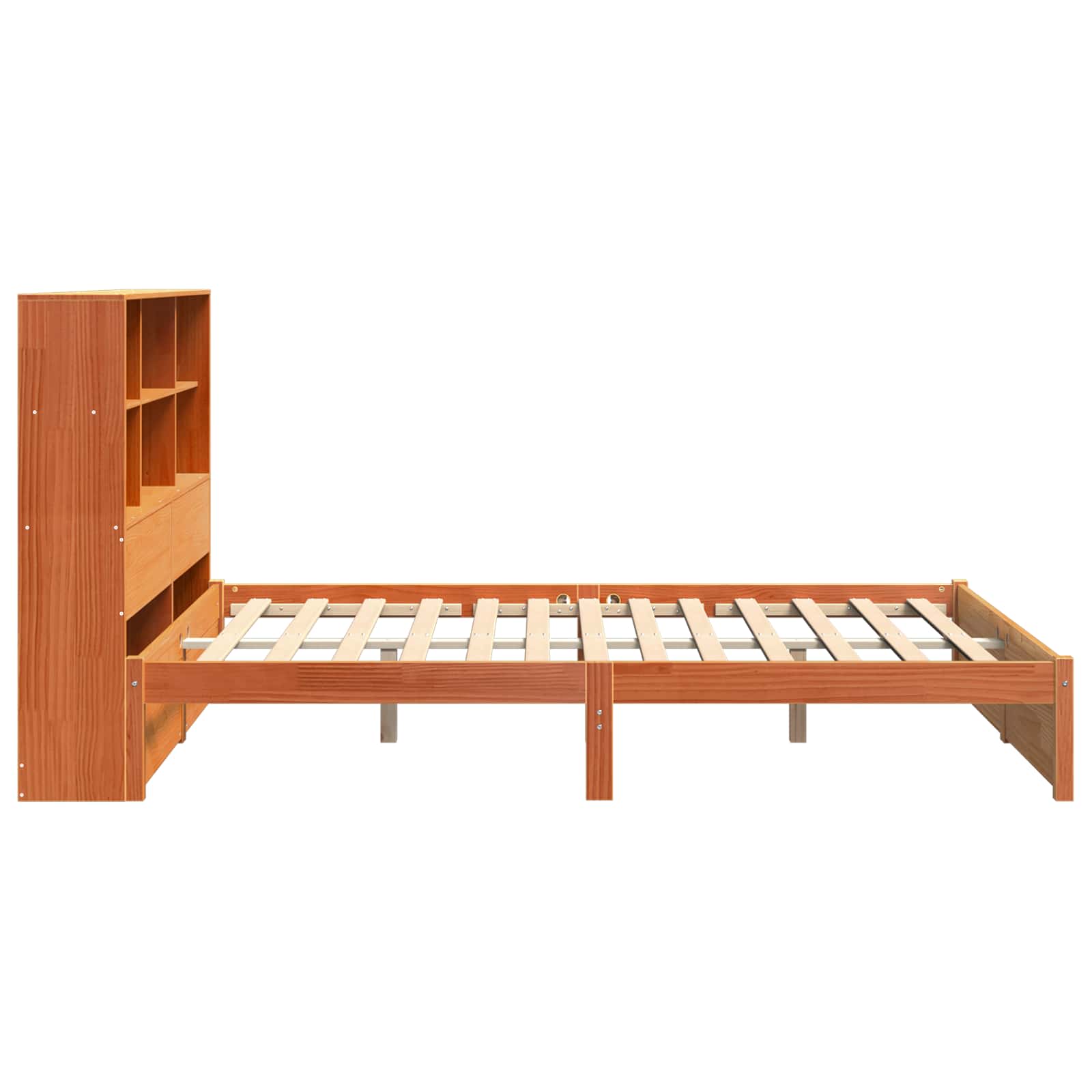 Libreria Struttura Letto Marrone cerato 150 x 200 cm 3422700