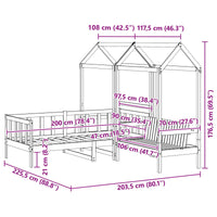 Set di Letto per il Giorno 3 pcs Marrone cerato Pino massello 3422706