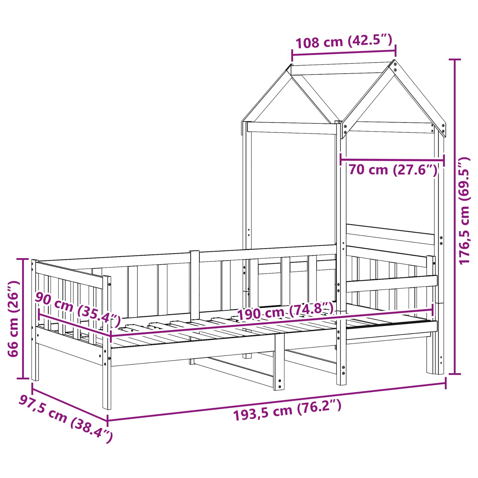 Set di Letto per il Giorno Marrone cerato Pino massello 3422714