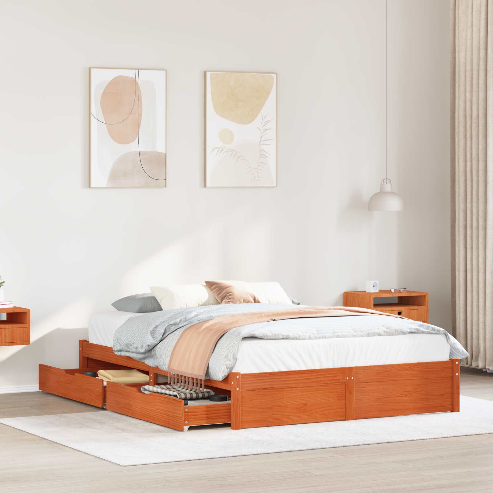 Struttura del letto con cassetto Marrone cerato 160 x 200 cm 3422718